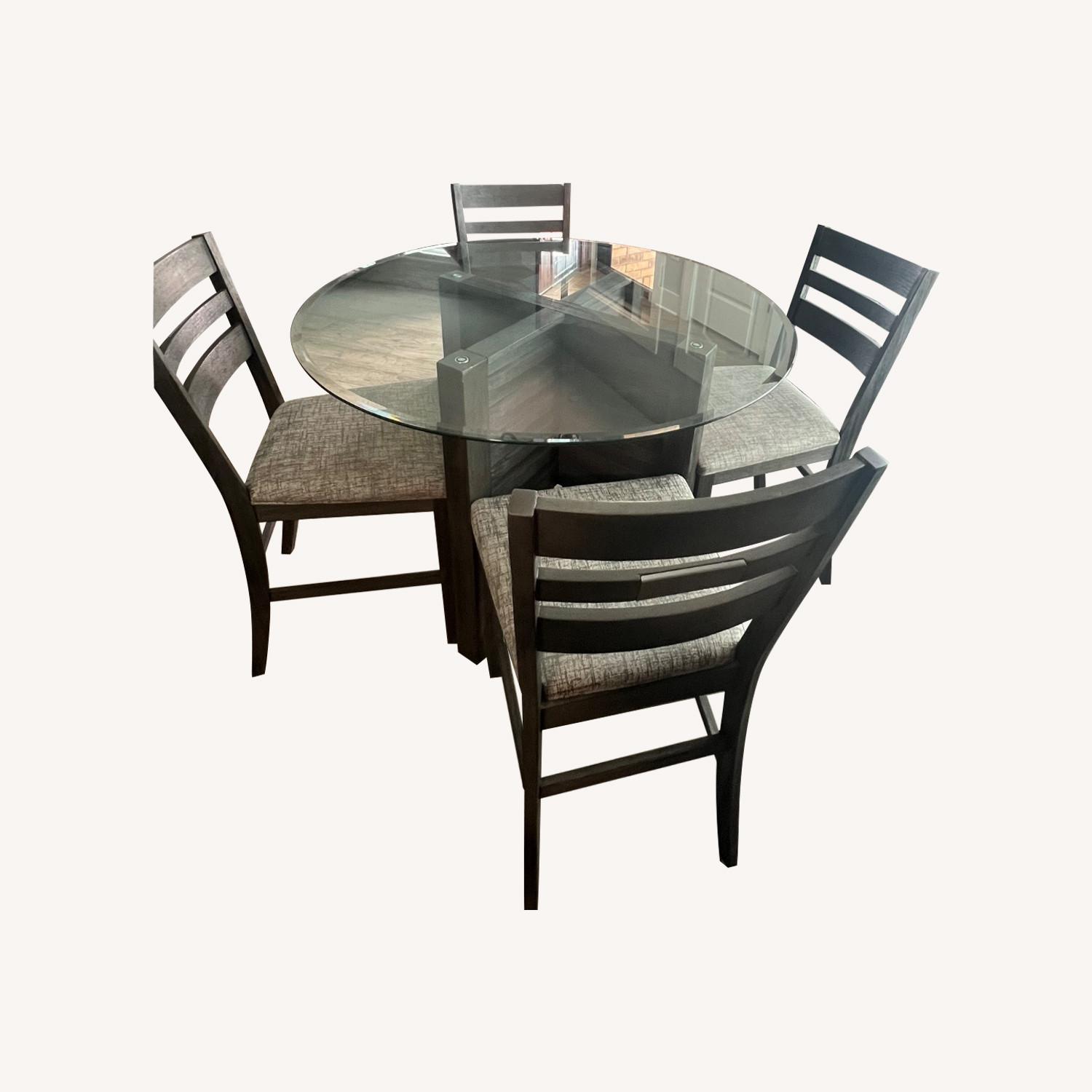 Ladderback Glass Table and 4 Chairs - image-0