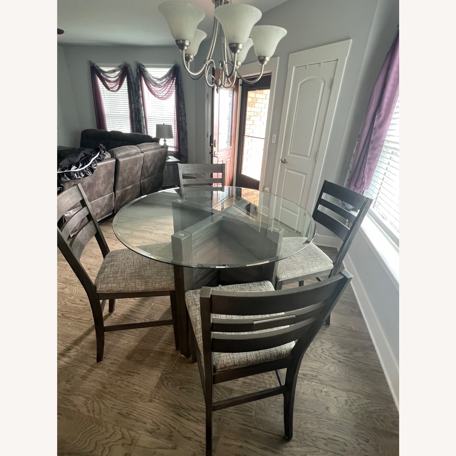 Ladderback Glass Table and 4 Chairs - image-1