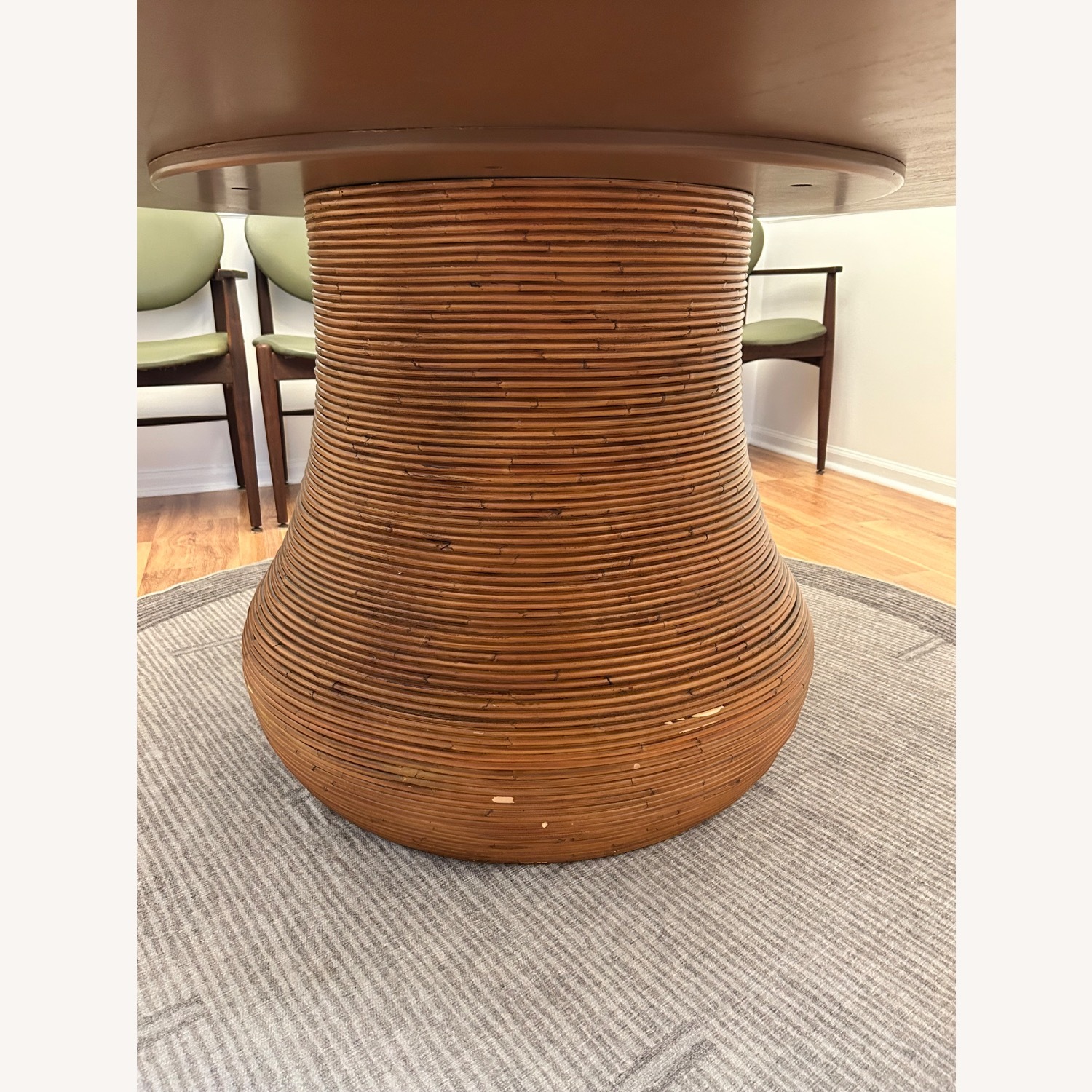 CB2 Salamina Round Rattan-Wrapped Wood Dining Table - image-4