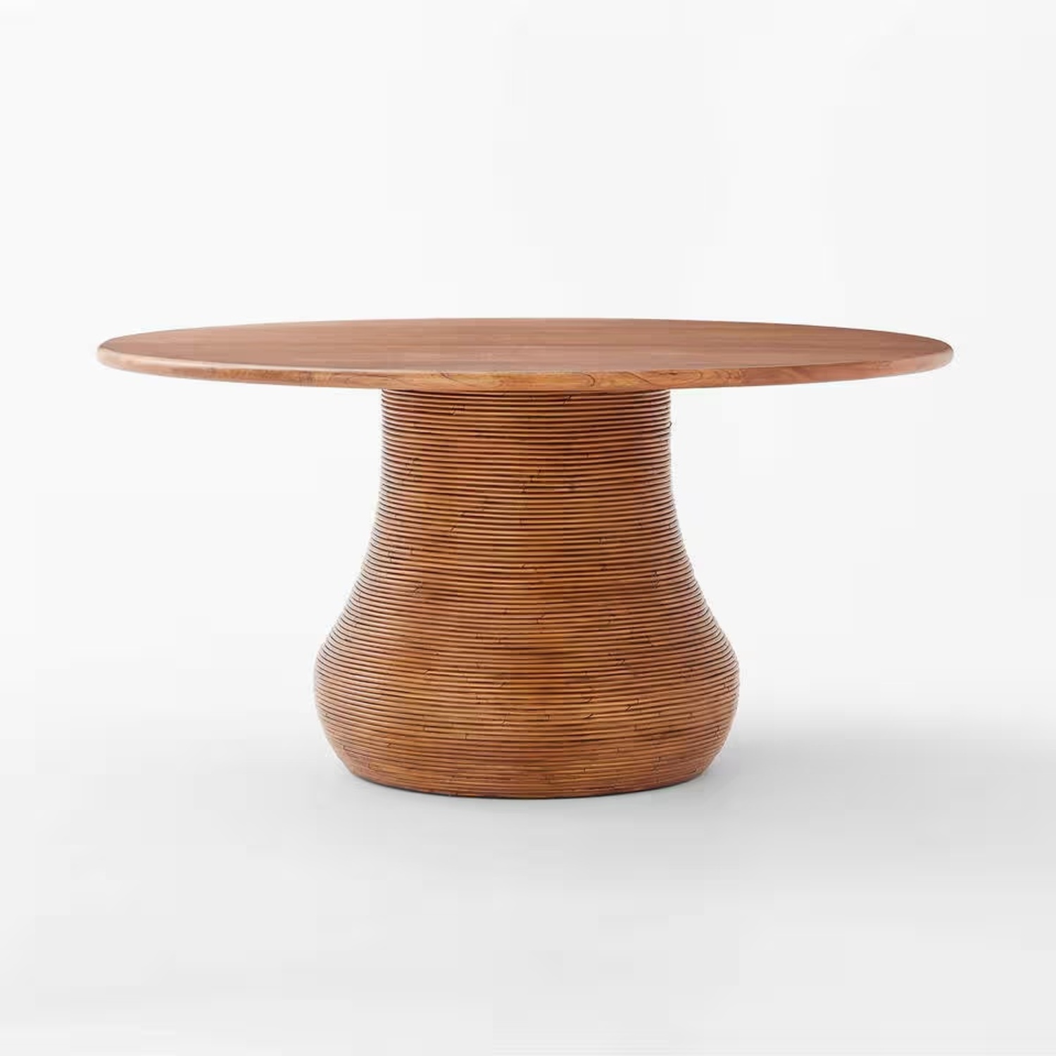 CB2 Salamina Round Rattan-Wrapped Wood Dining Table - image-6