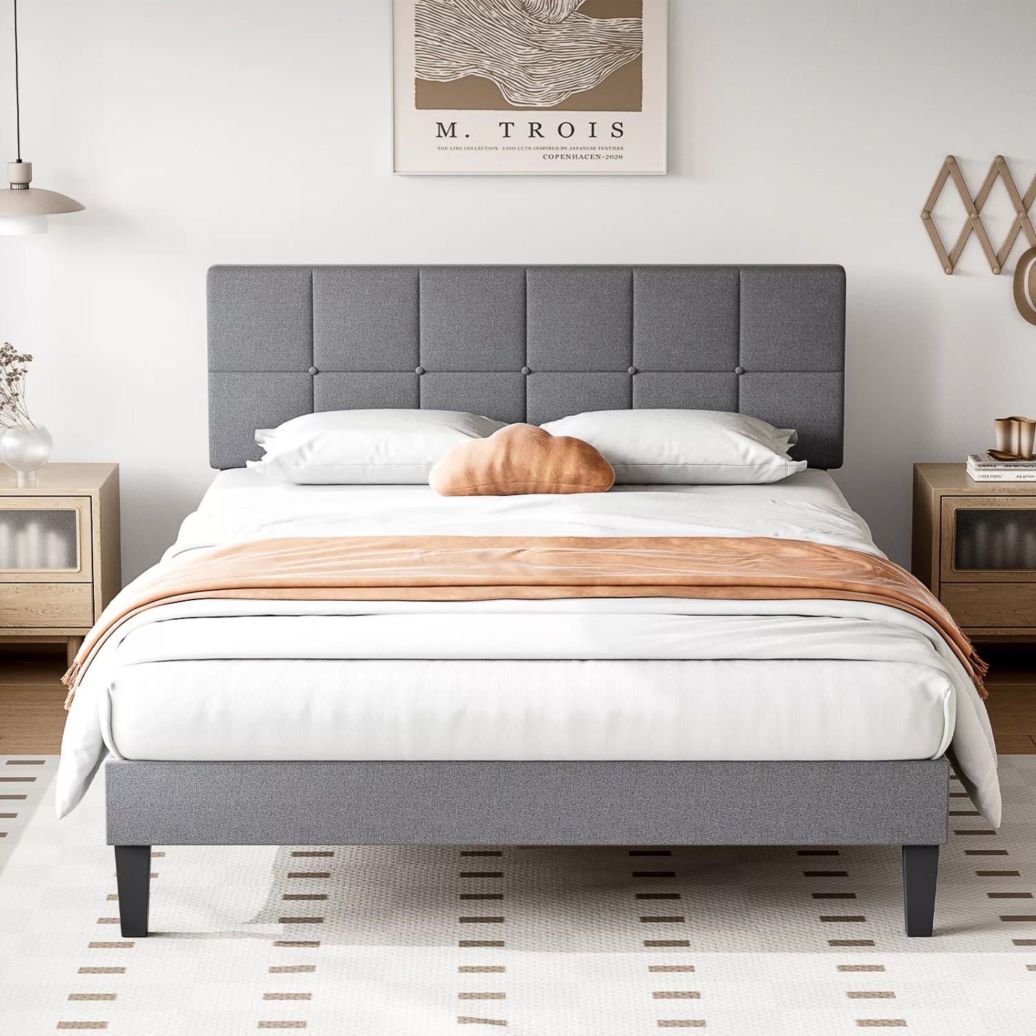 Queen Bed Frame with Adjustable Headboard - image-2