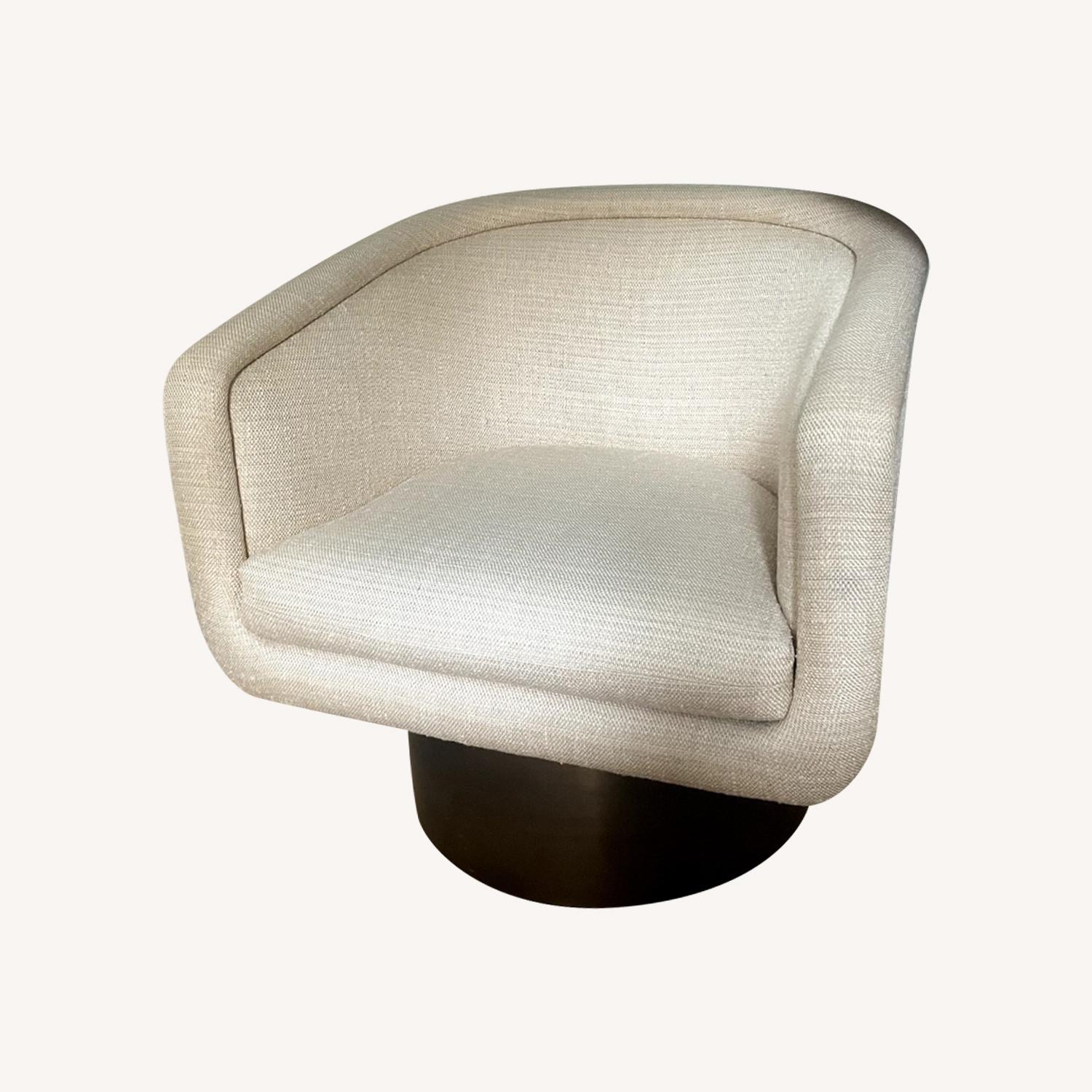 Vintage Brass Swivel Lounge Chair - image-0