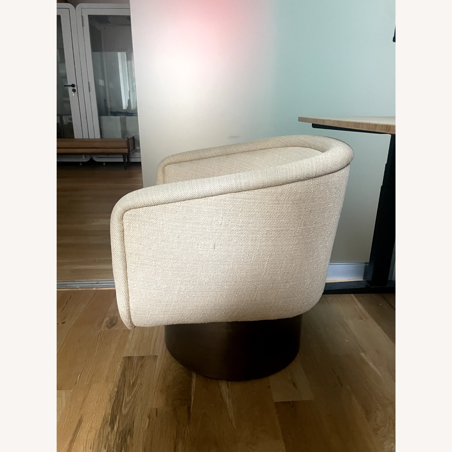 Vintage Brass Swivel Lounge Chair - image-4