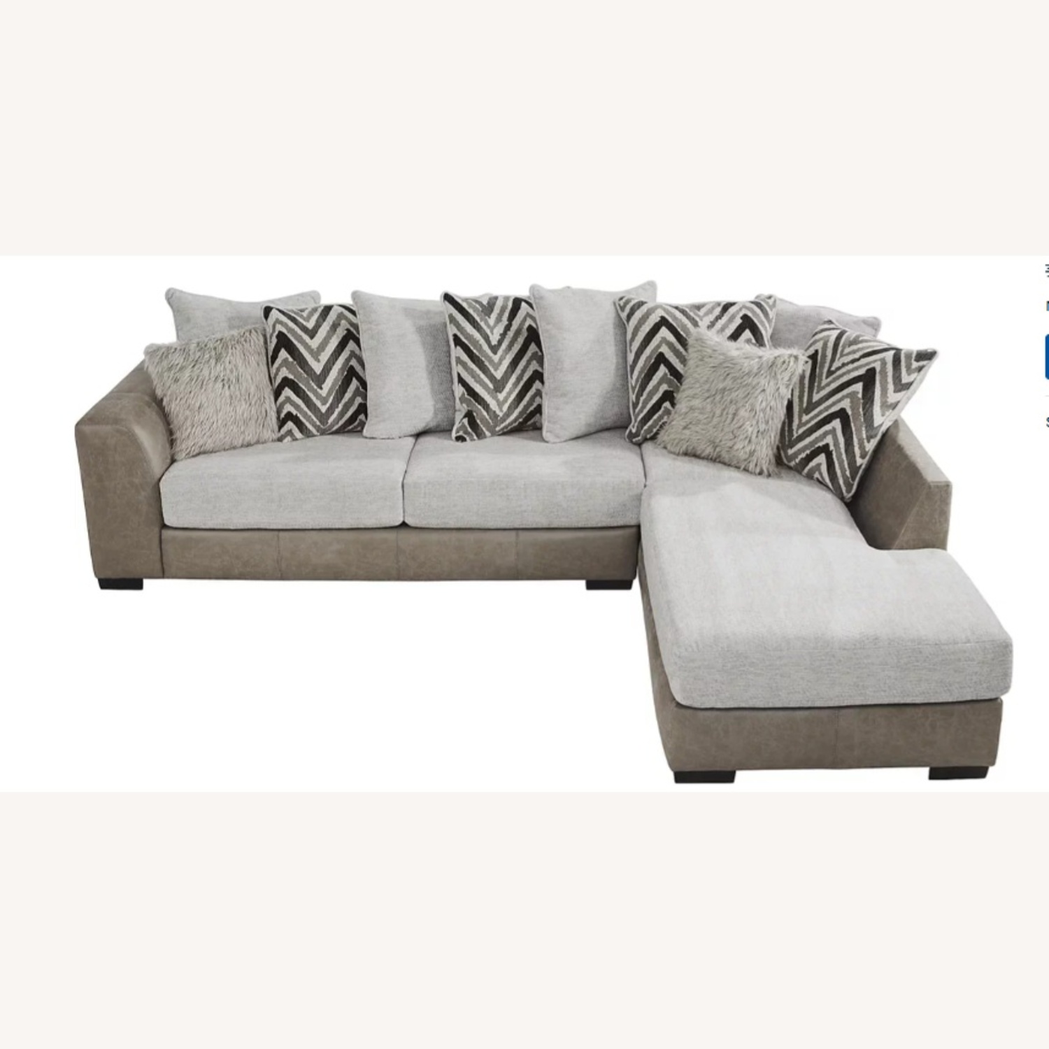 Novelia Beige 2 Pc Sectional (with Ottoman) - image-6