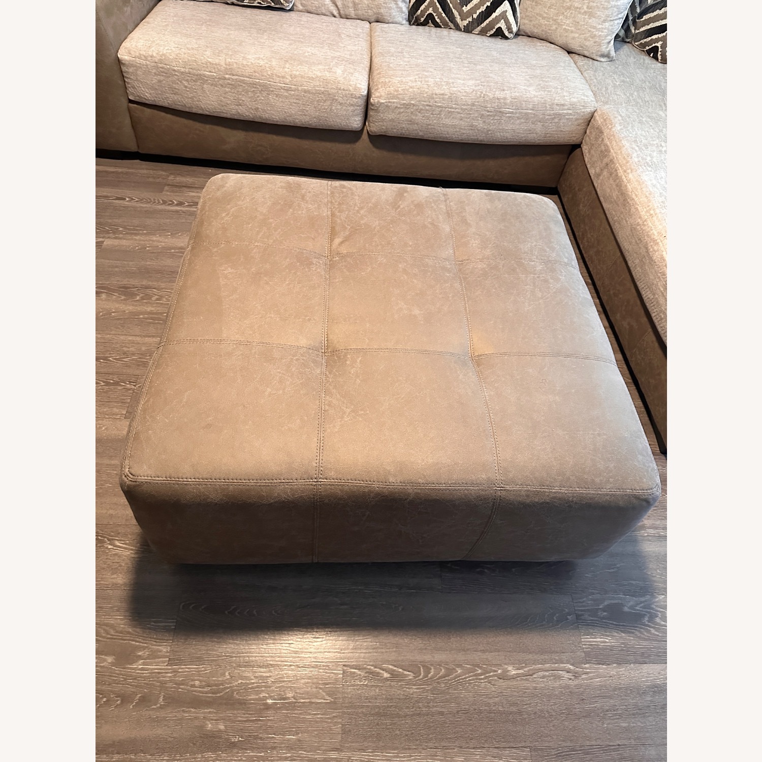 Novelia Beige 2 Pc Sectional (with Ottoman) - image-2