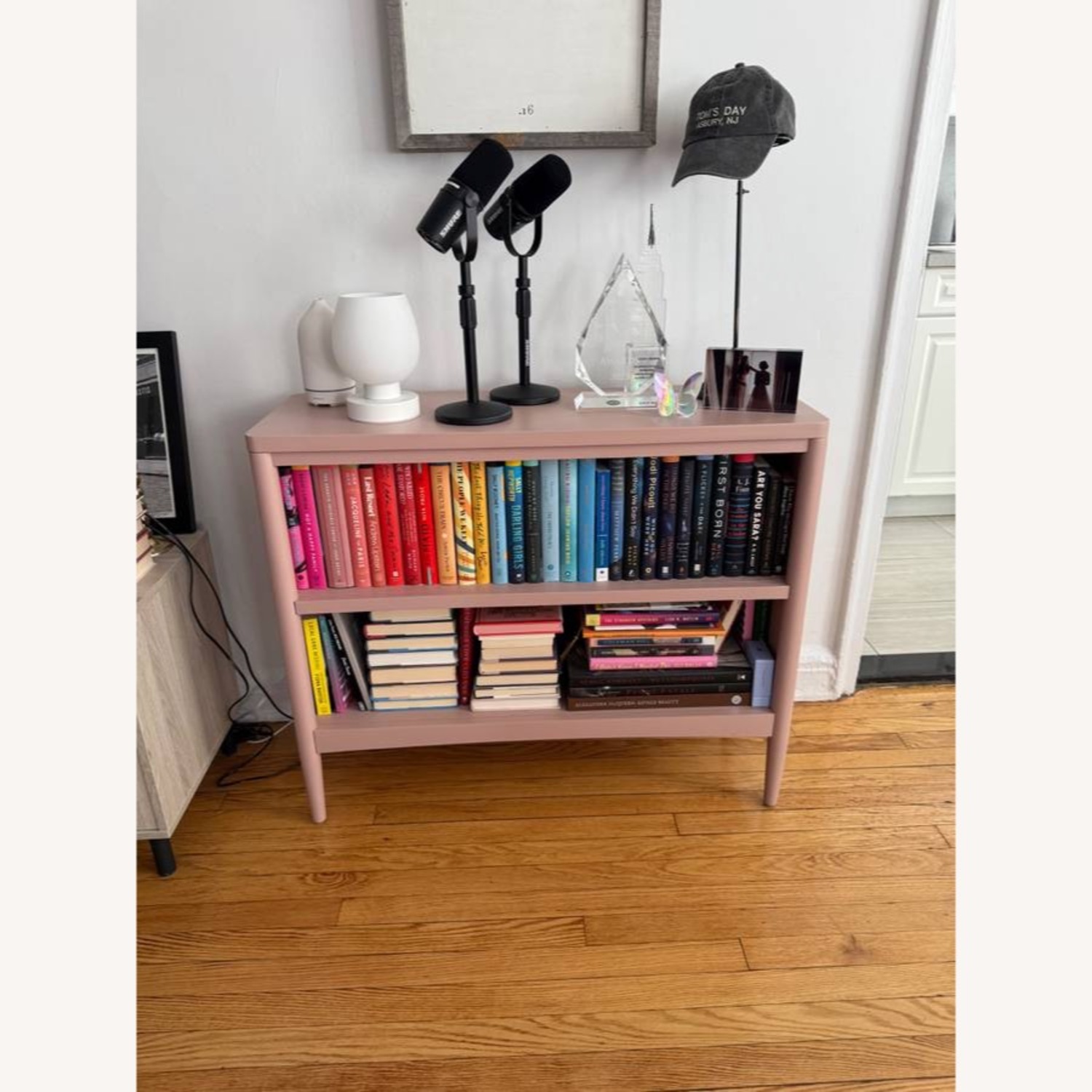Crate & Barrel Hampshire Pink 2-Shelf Bookcase - image-1