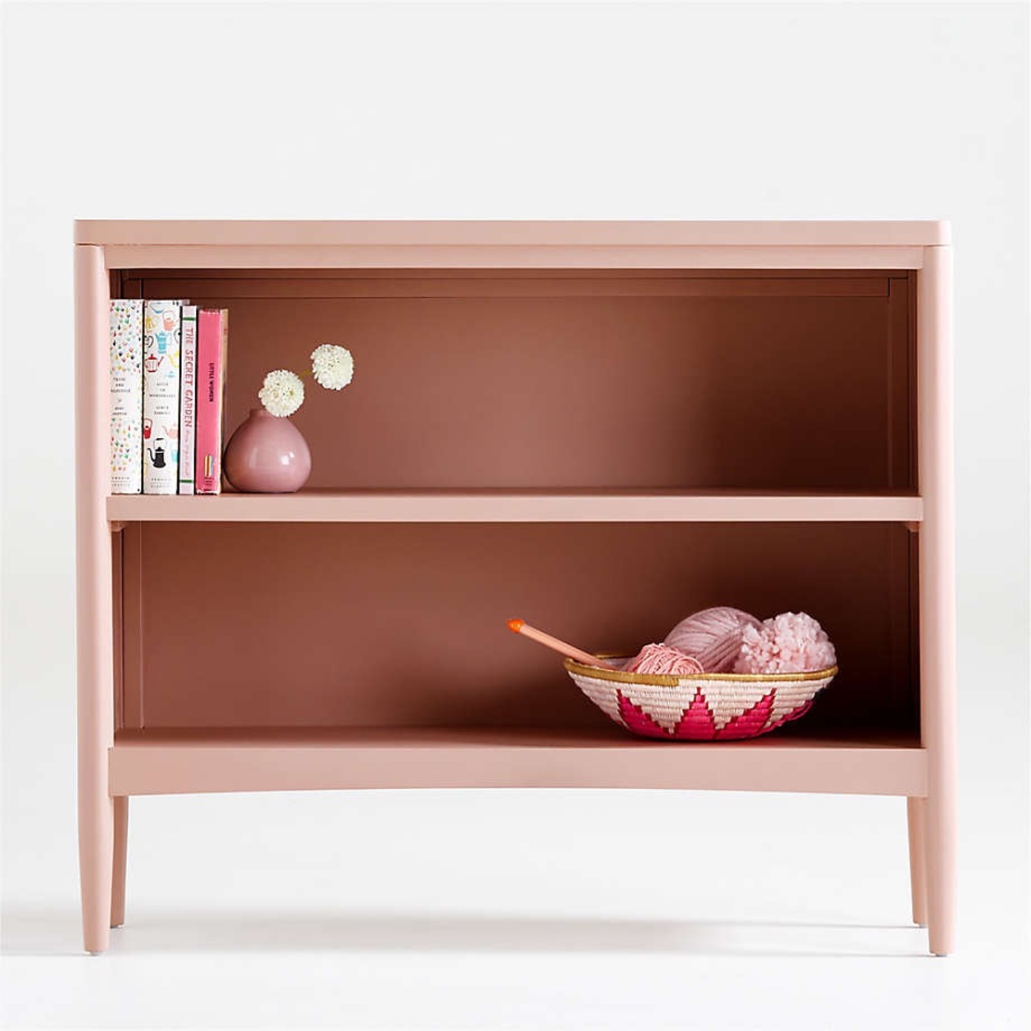 Crate & Barrel Hampshire Pink 2-Shelf Bookcase - image-0