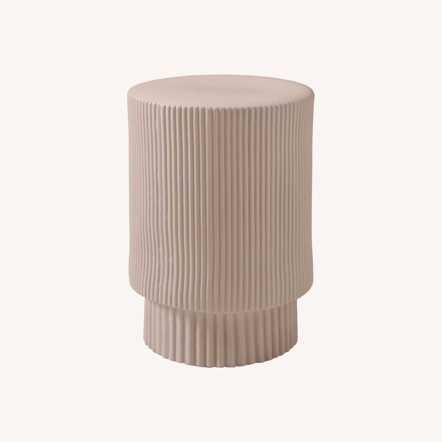 West Elm Fluted Collection Pink Side Table - image-0