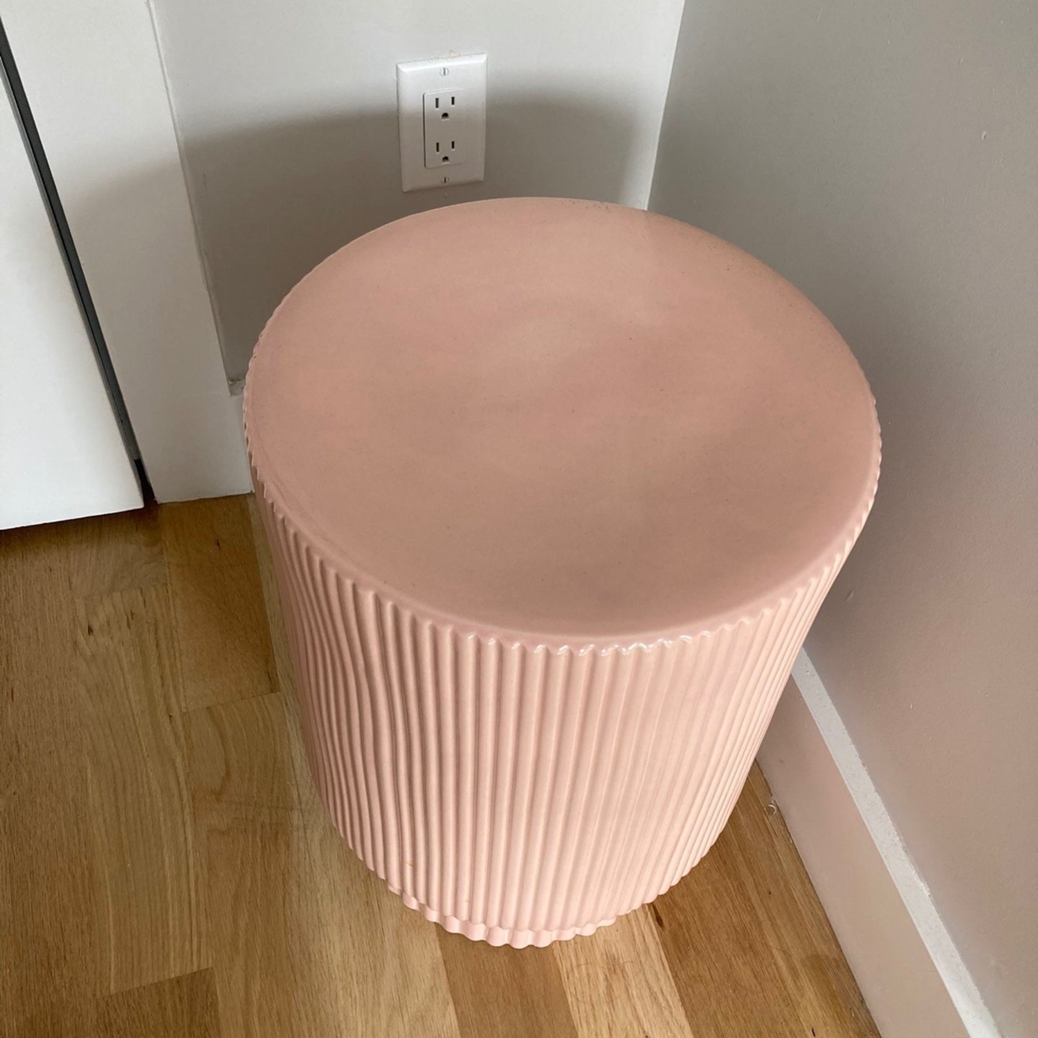 West Elm Fluted Collection Pink Side Table - image-4