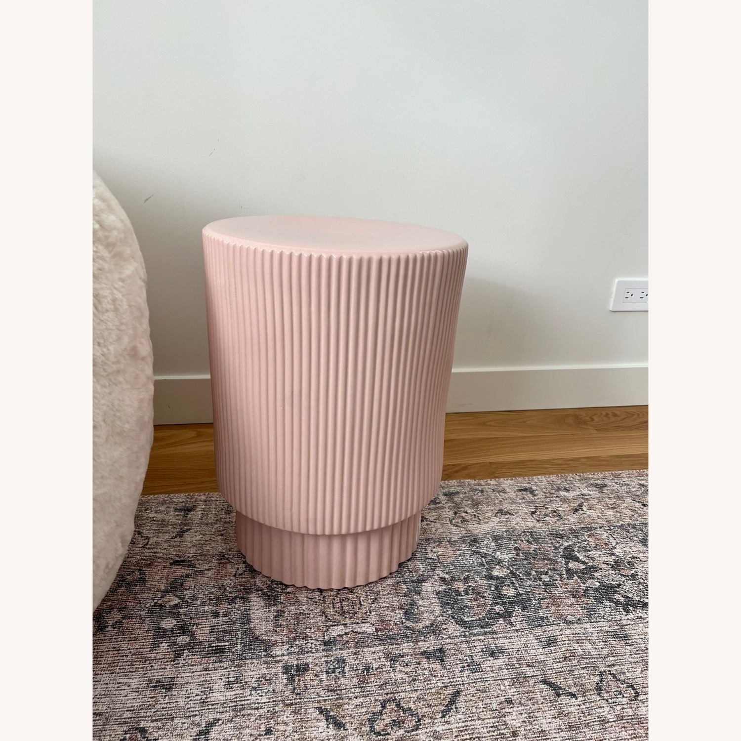 West Elm Fluted Collection Pink Side Table - image-3