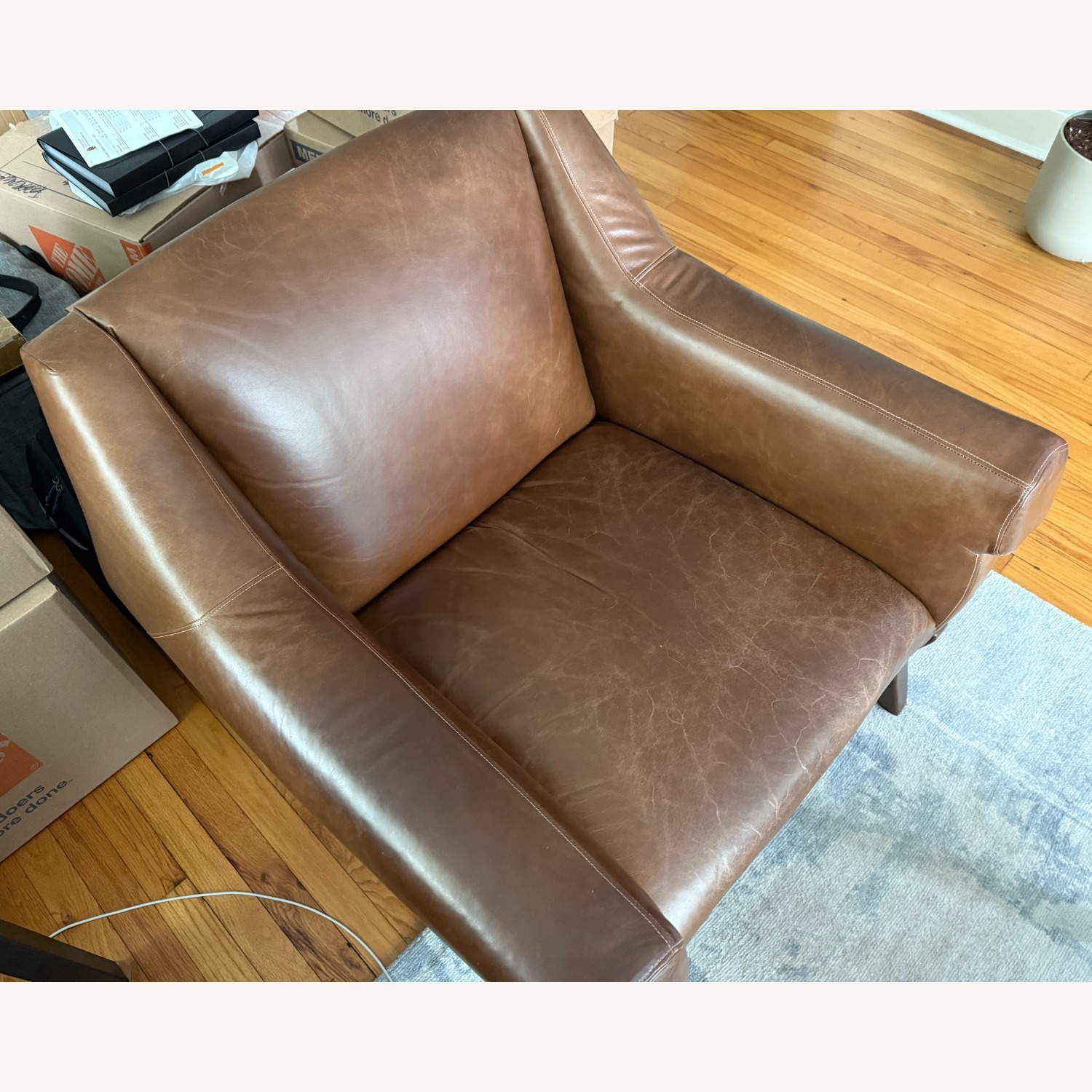 Crate & Barrel Jesper Leather Chair - image-3