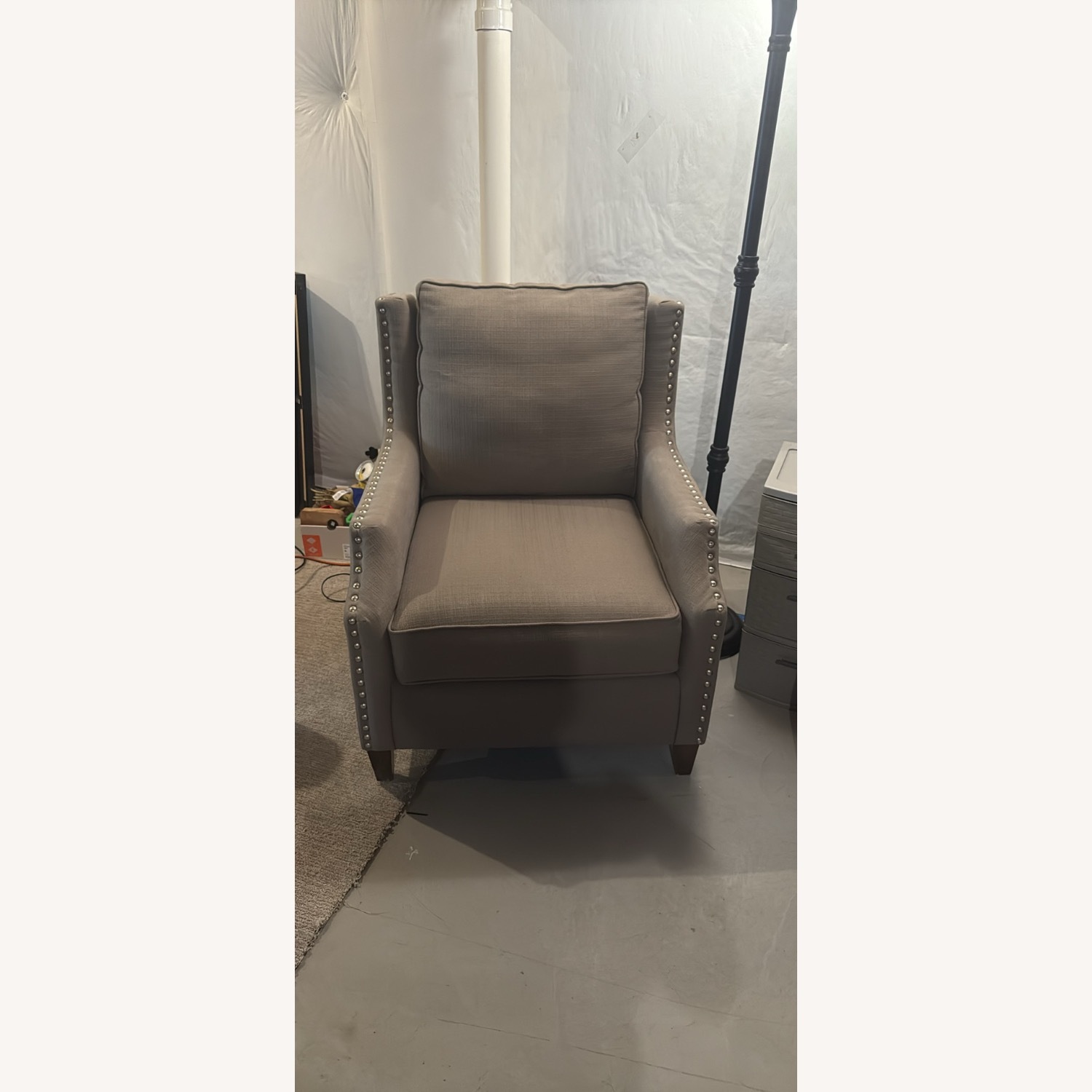 2 Grey Bassett Armchairs - image-1