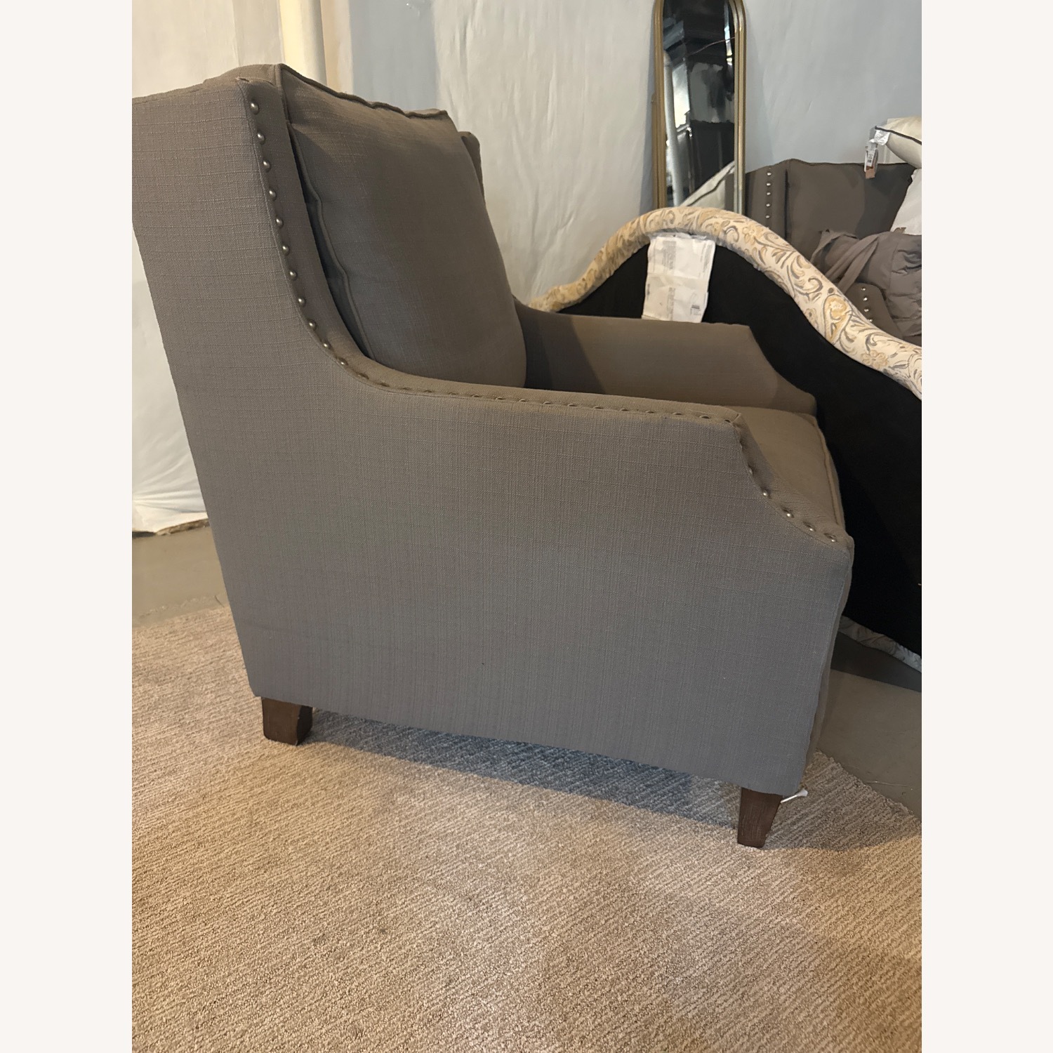 2 Grey Bassett Armchairs - image-3