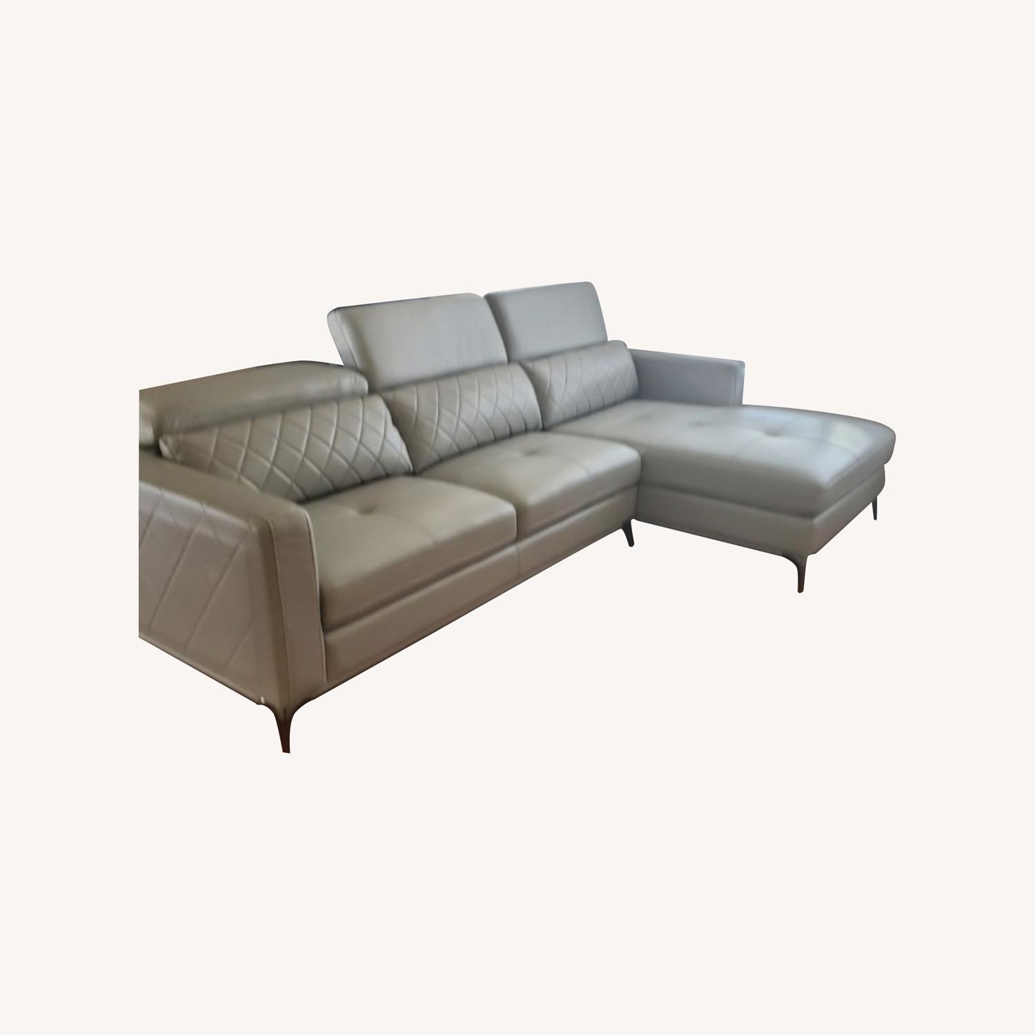 Sorrento Faux Leather Sofa W Left Side Chaise - image-5