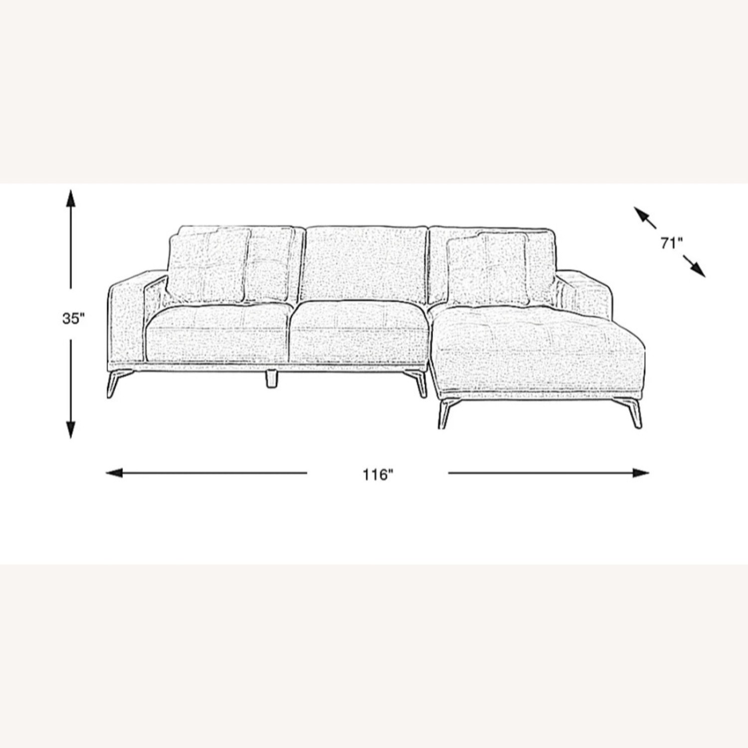 Sorrento Faux Leather Sofa W Left Side Chaise - image-2