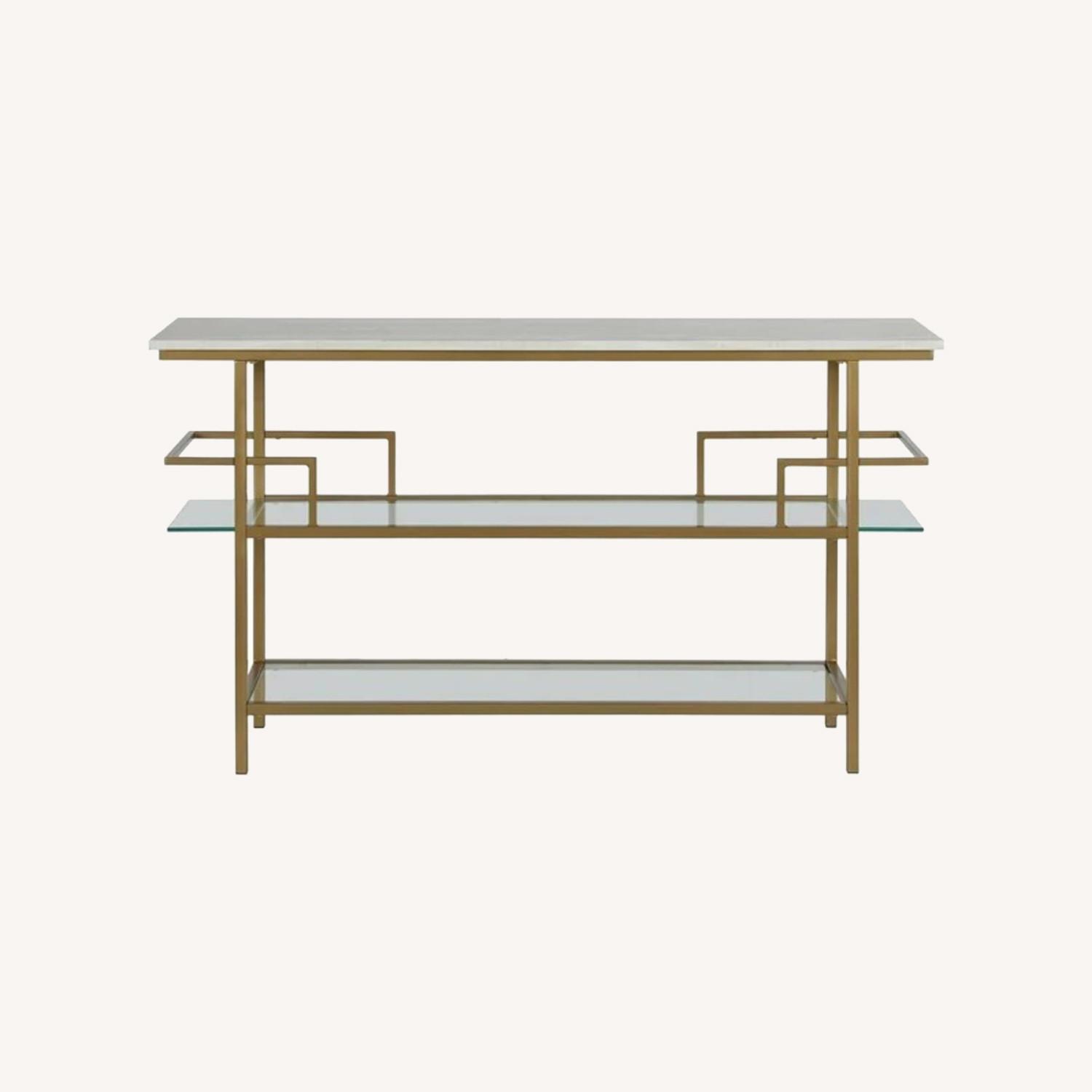 CosmoLiving Barlow Console Faux Marble Table - image-0