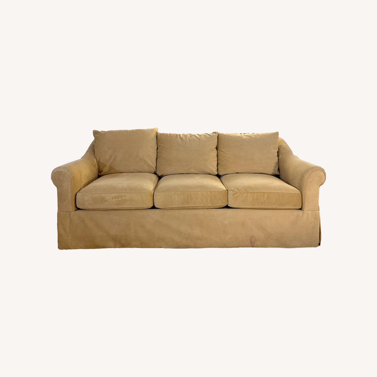 Ralph Lauren Classic Velveteen Sofa With Skirt - image-0