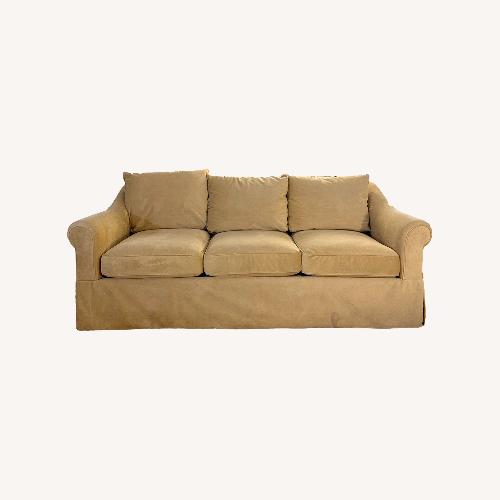 Used Ralph Lauren Classic Velveteen Sofa With Skirt for sale on AptDeco