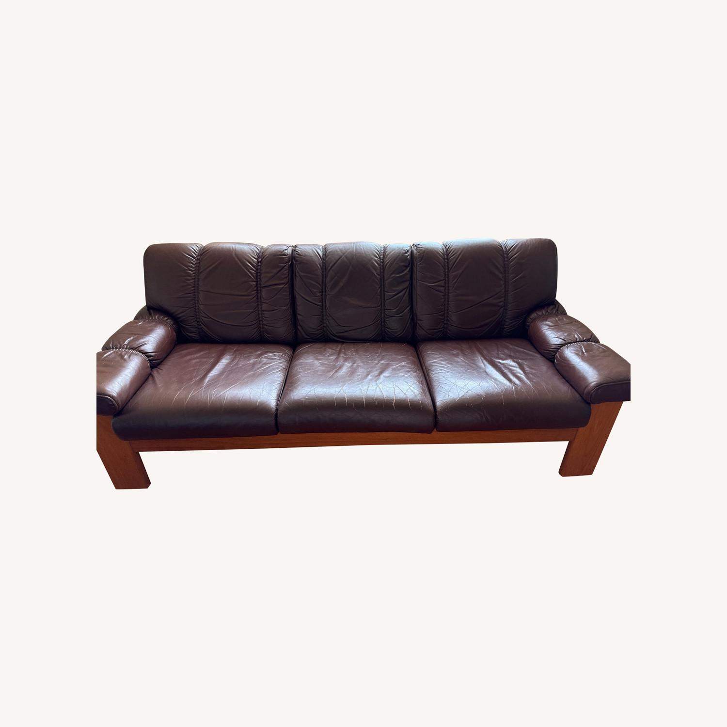 Ekornes 70s Vintage Leather Sofa  - image-0