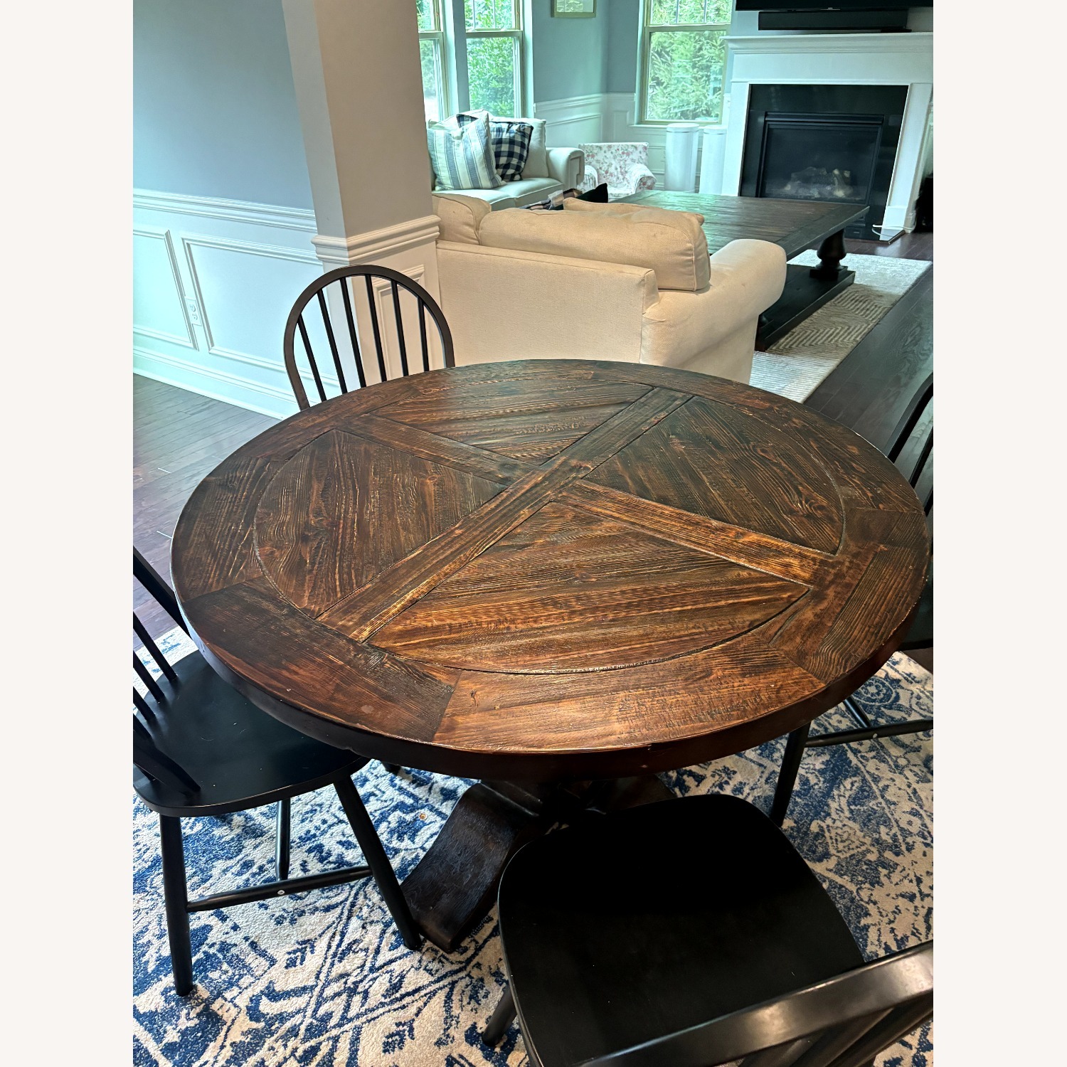 Rh Salvaged Wood Trestle Round Dining Table - Thumbnail 5