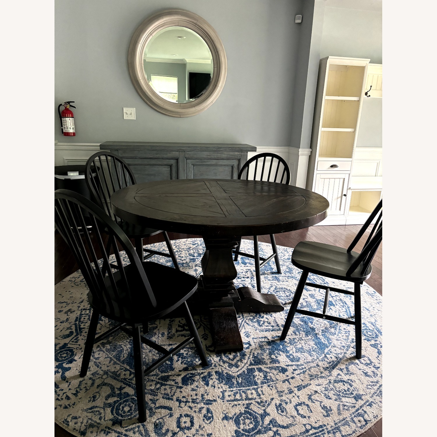 RH Salvaged Wood Trestle Round Dining Table - image-3