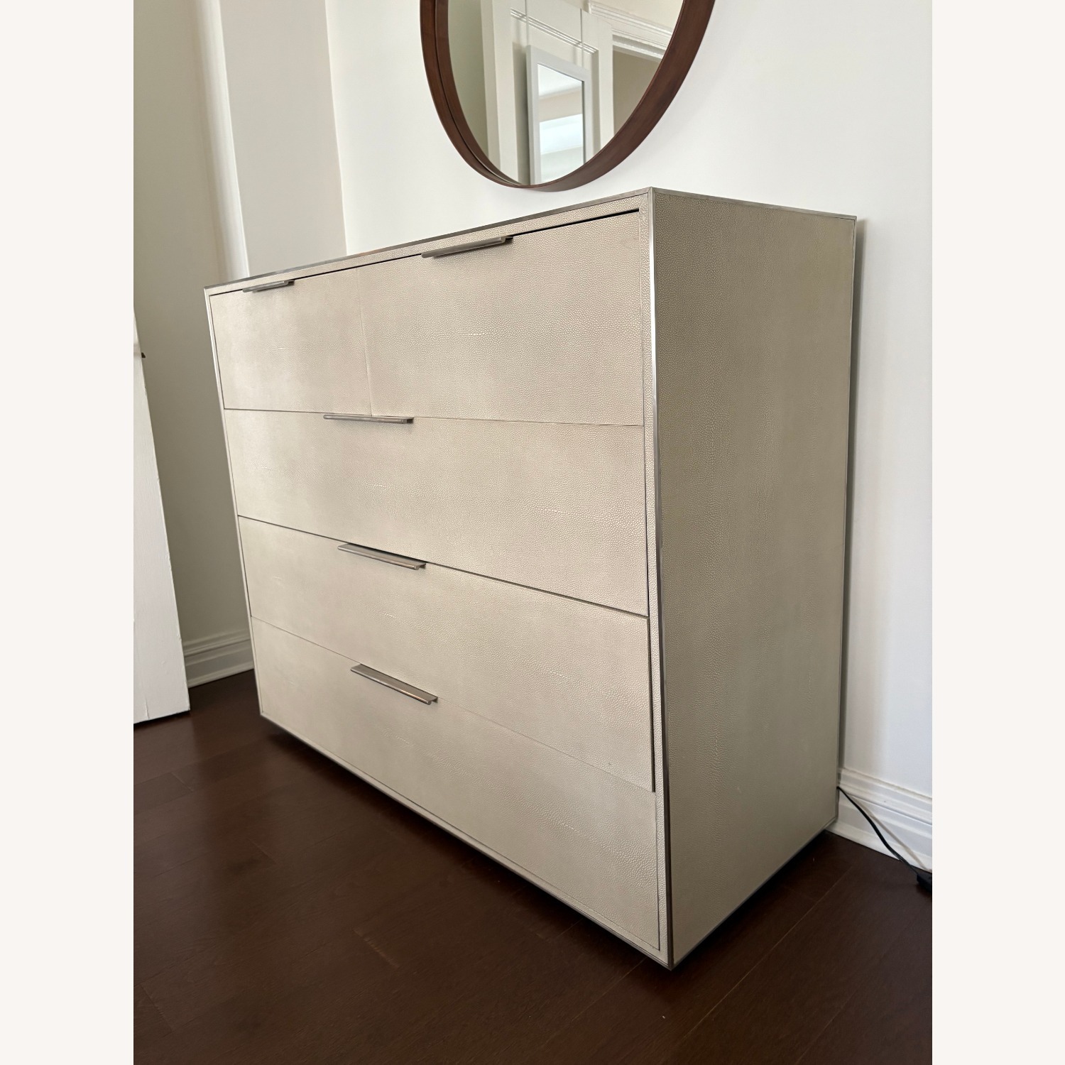 Restoration Hardware Saunderson Shagreen 5 Drawer Dresser - image-2