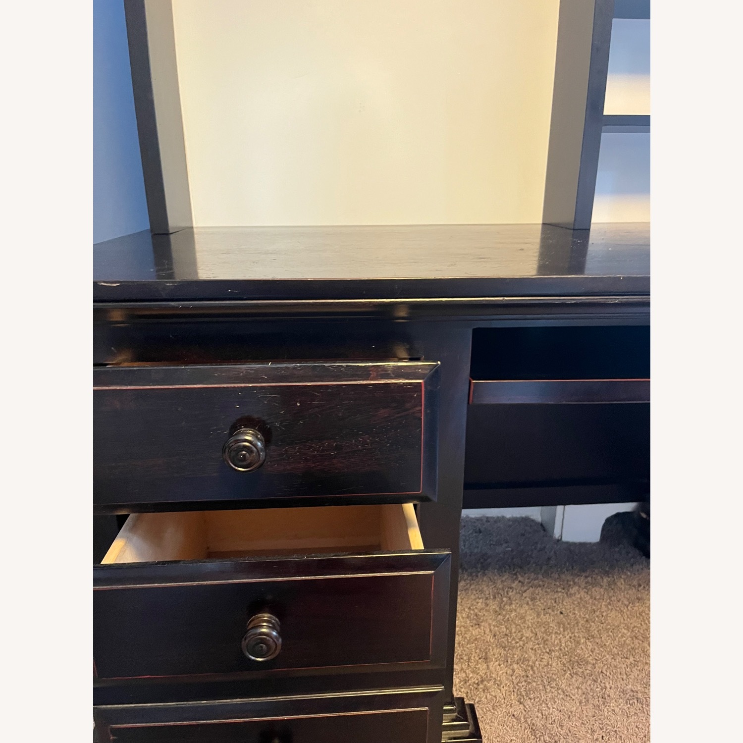 Solid Wood Desk, IKEA Micke add on Shelves - image-2