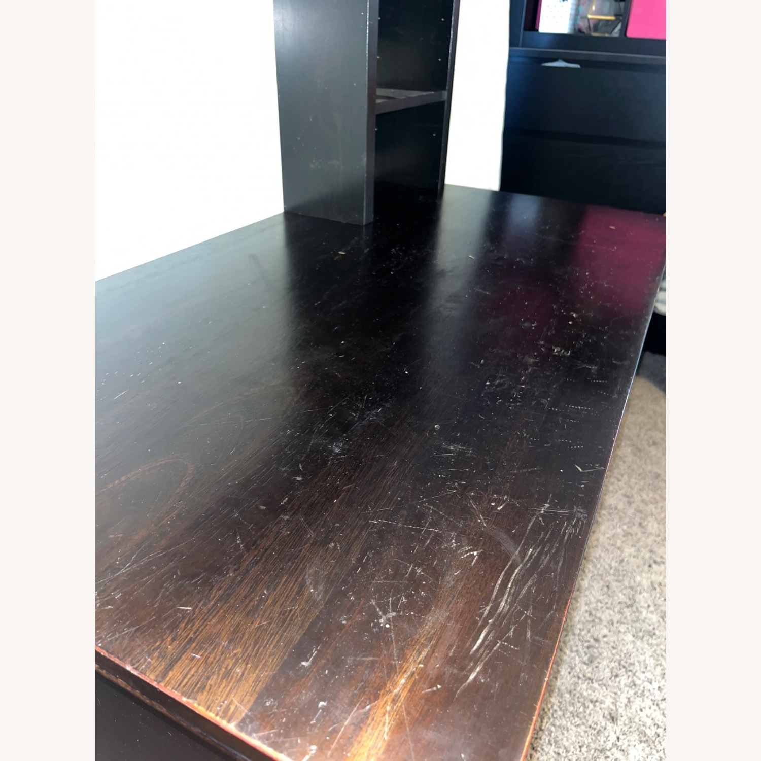 Solid Wood Desk, IKEA Micke add on Shelves - image-11