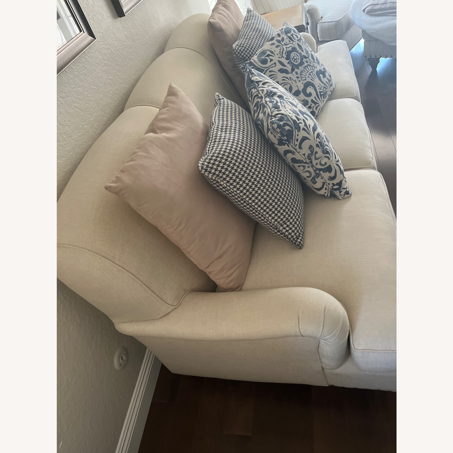 Bassett Essex Custom Couch Antique Brass Nailhead Trim - image-2