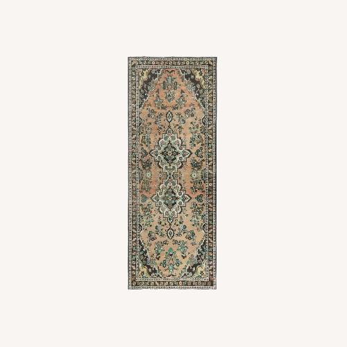 Used Light Coral/Brown Vintage Persian Wool Rug  for sale on AptDeco