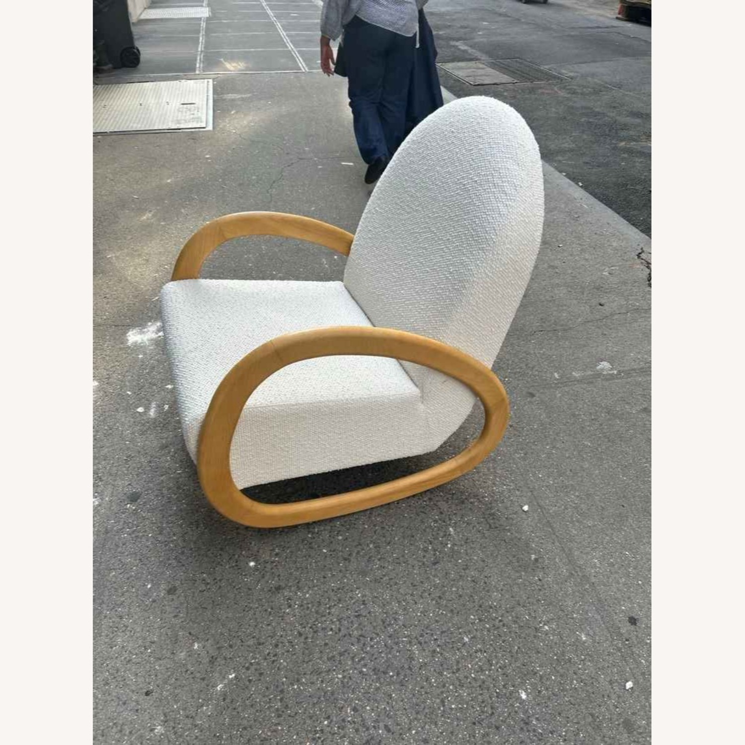 Crate & Barrel Boucle Nursery Rocking Chair - image-9