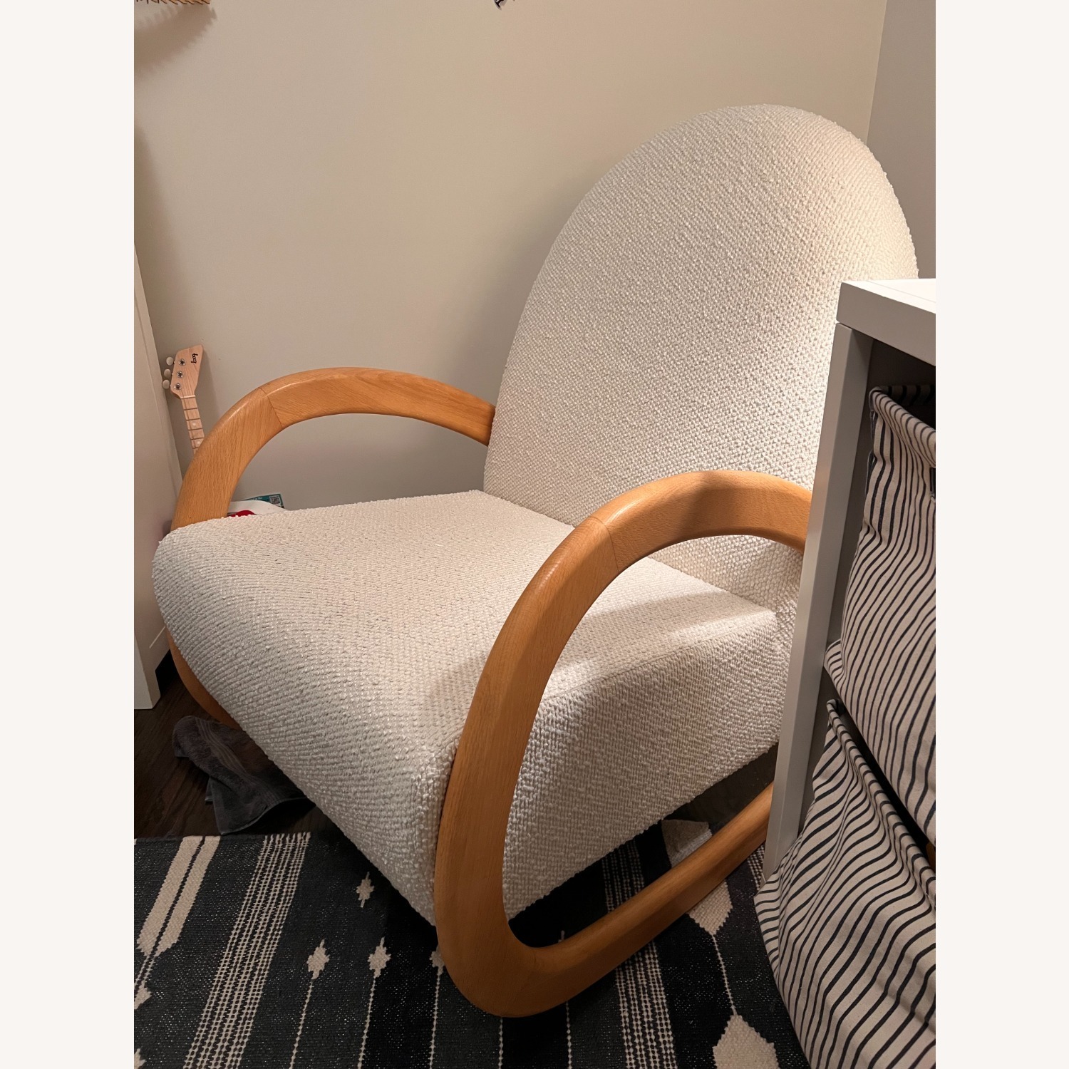 Crate & Barrel Boucle Nursery Rocking Chair - image-3