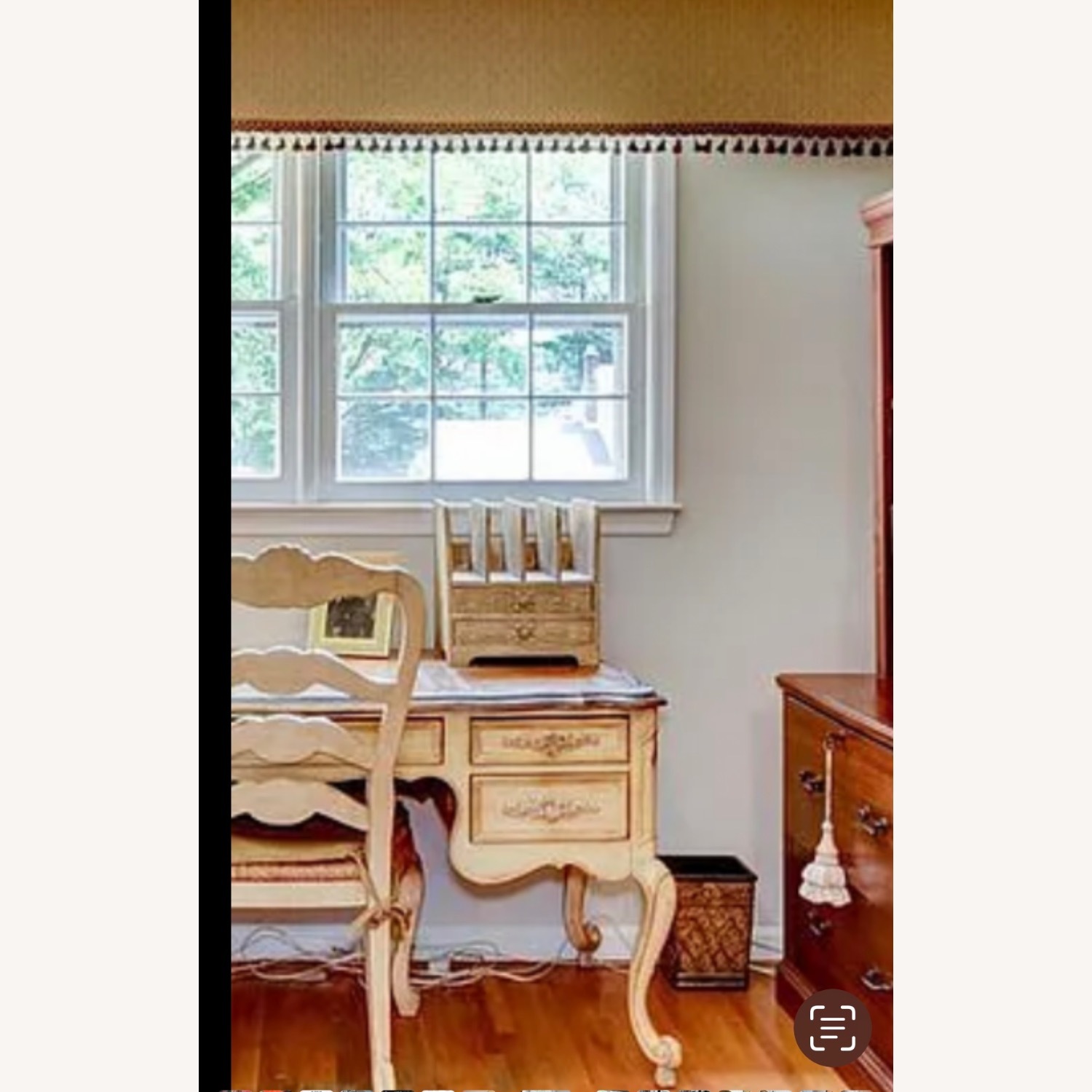 Leather Wrapped Wood Desk and Matching Chair  - image-2