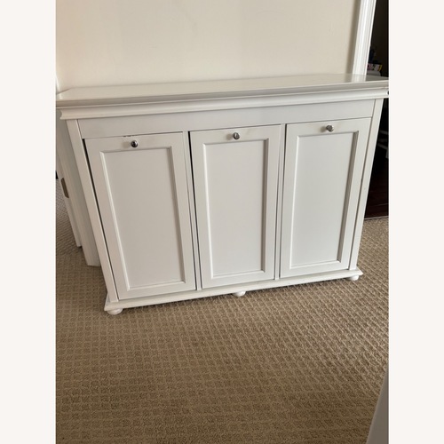 Used 3 Bin Wooden Laundry Hanper for sale on AptDeco