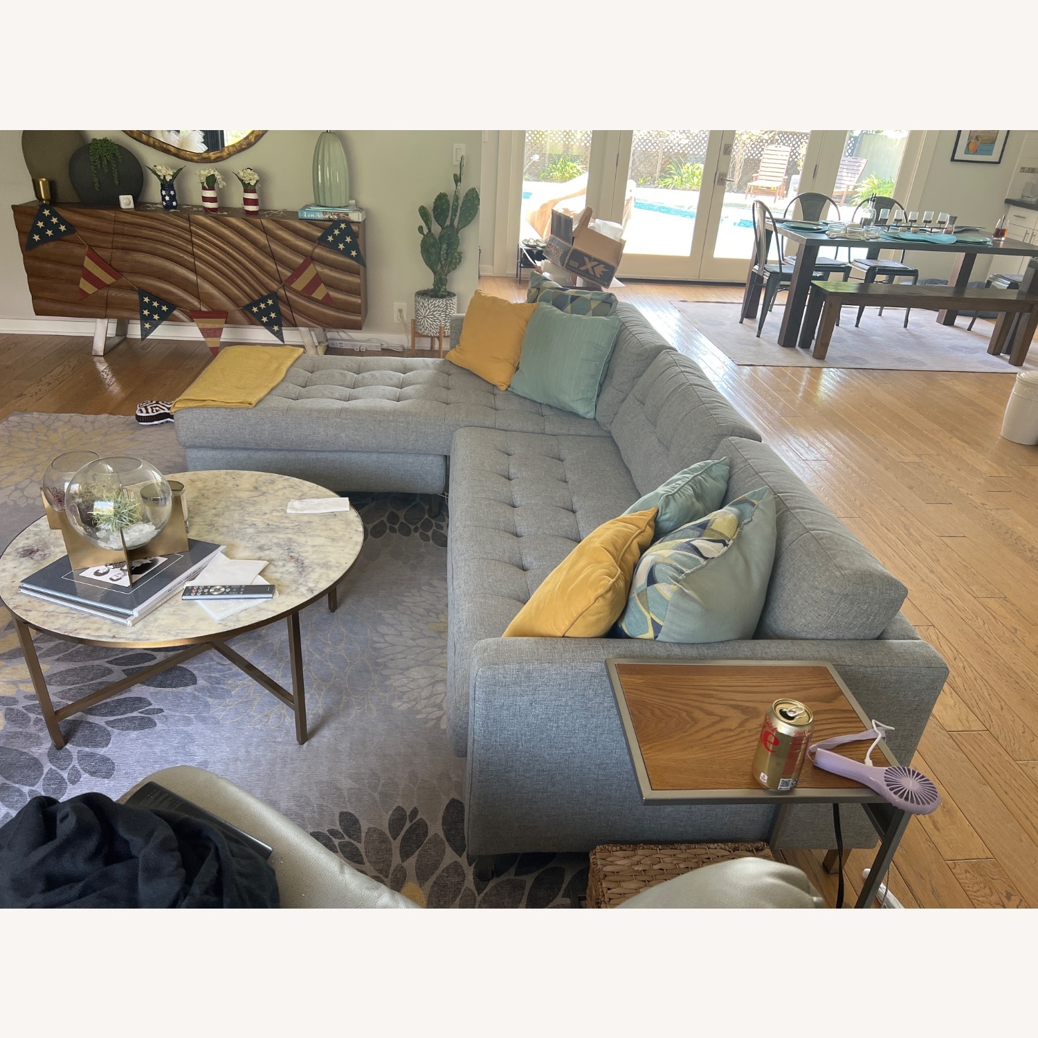 CB2 Ditto II Grey Sectional Sofa - image-5