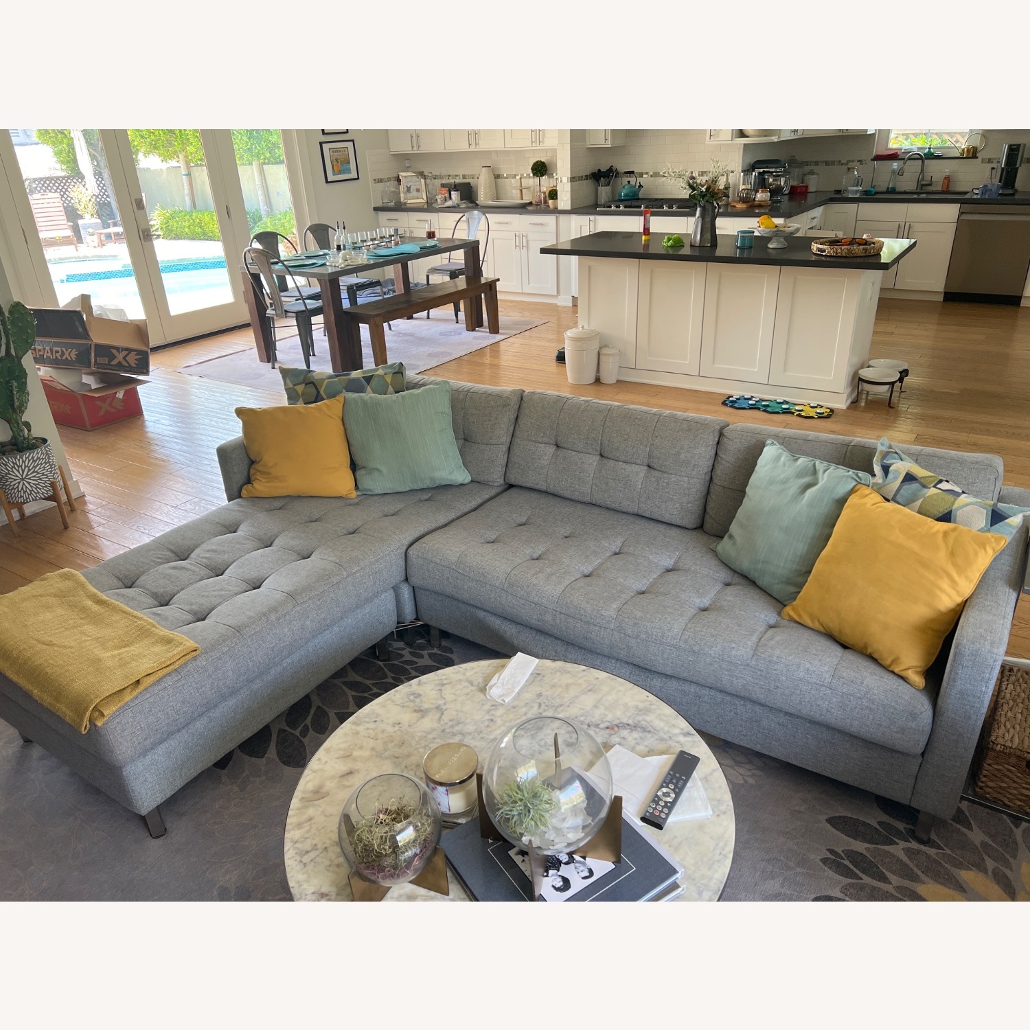 CB2 Ditto II Grey Sectional Sofa - image-1