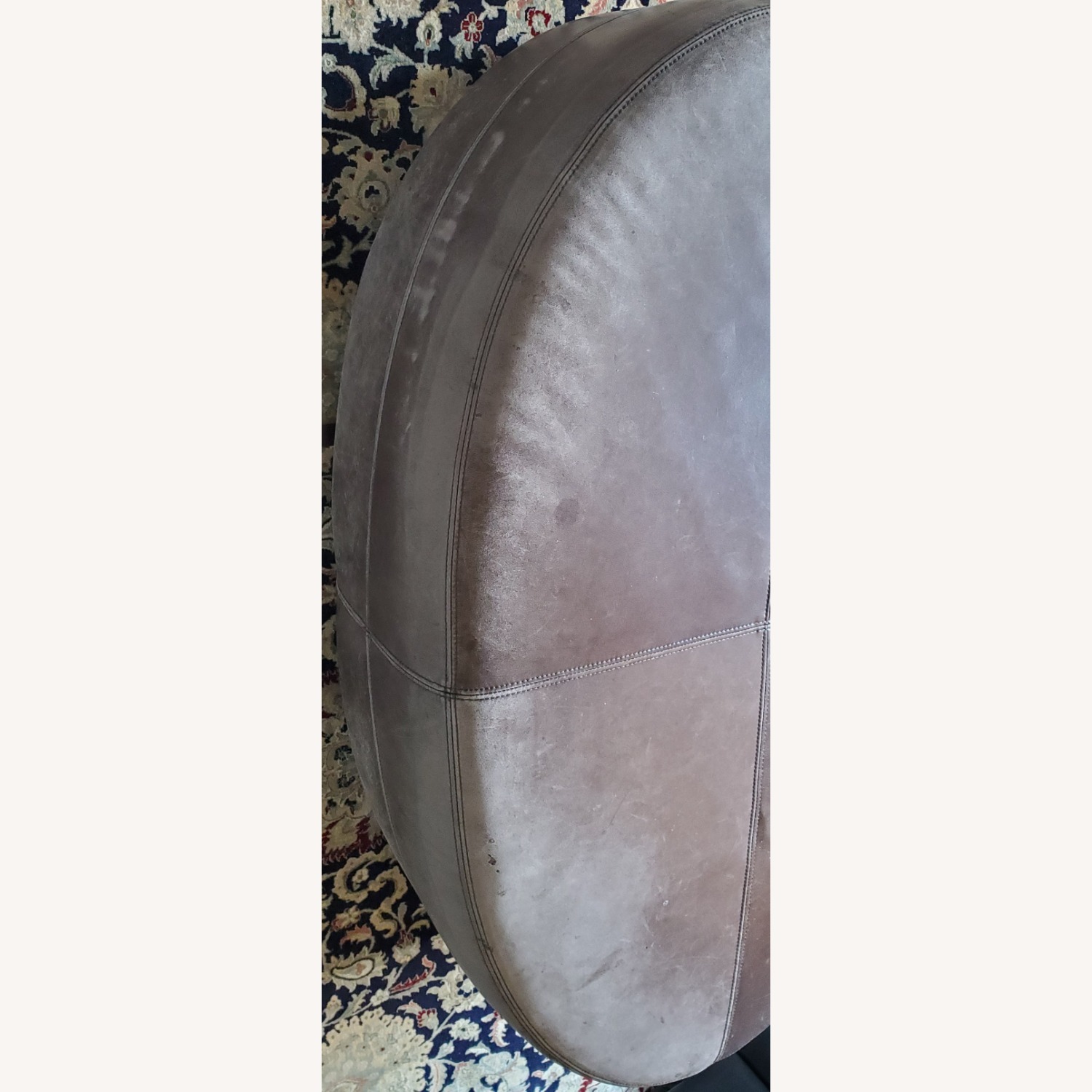 Thomasville 2003 Oval Leather Ottoman  - image-3