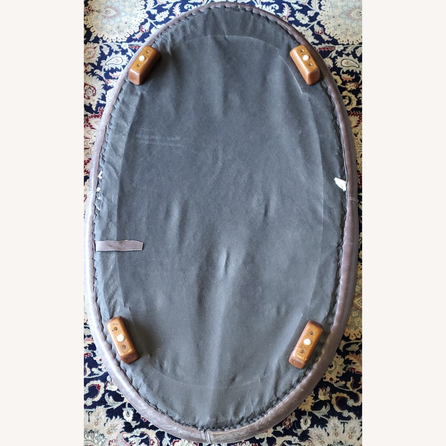 Thomasville 2003 Oval Leather Ottoman  - image-8