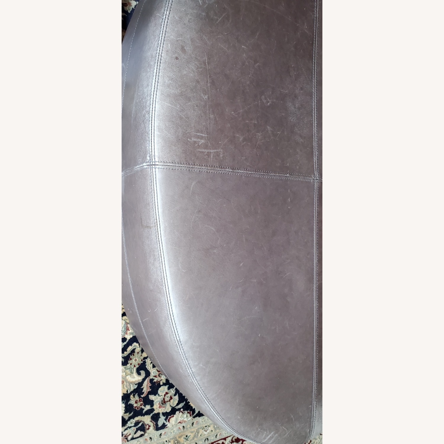 Thomasville 2003 Oval Leather Ottoman  - image-6