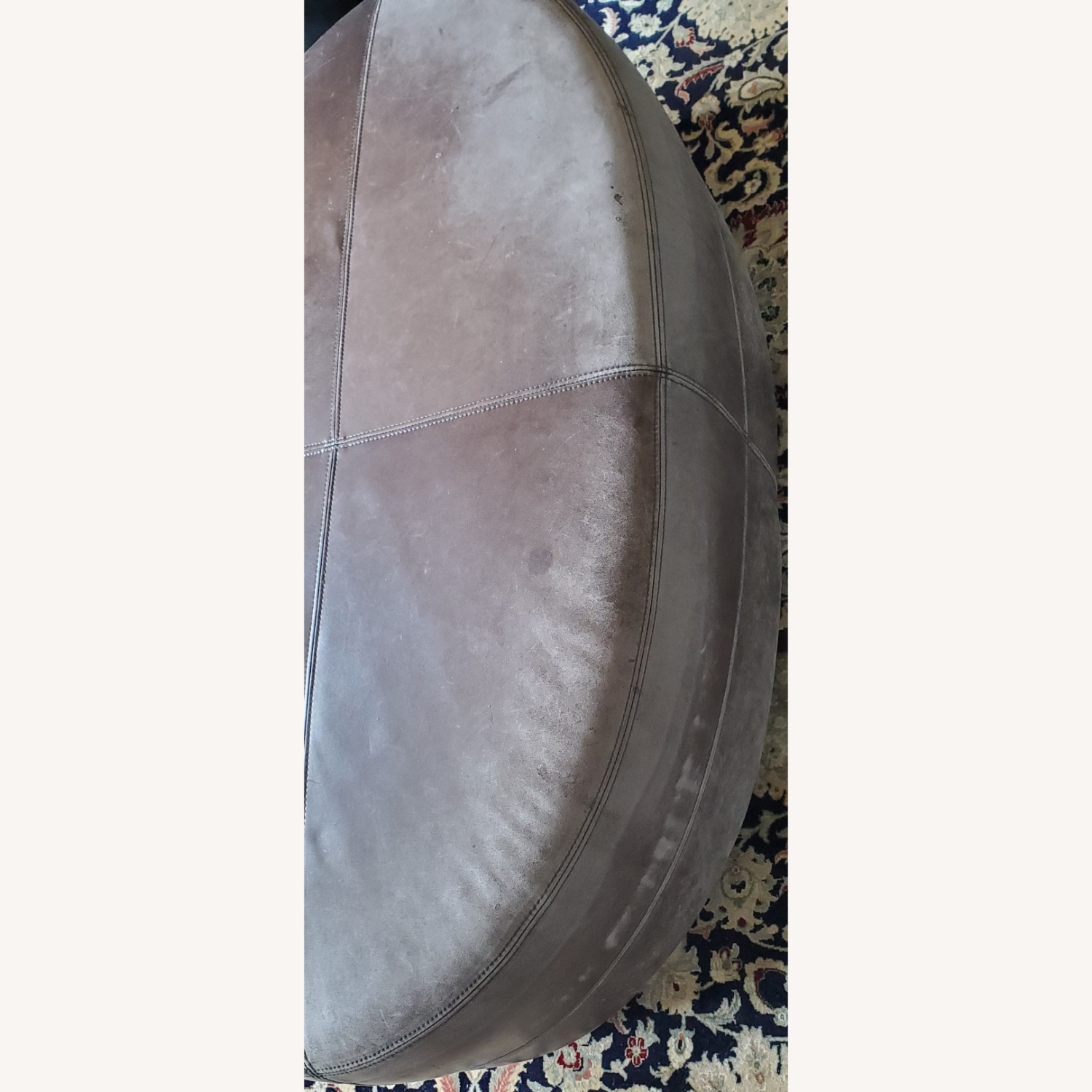 Thomasville 2003 Oval Leather Ottoman  - image-4