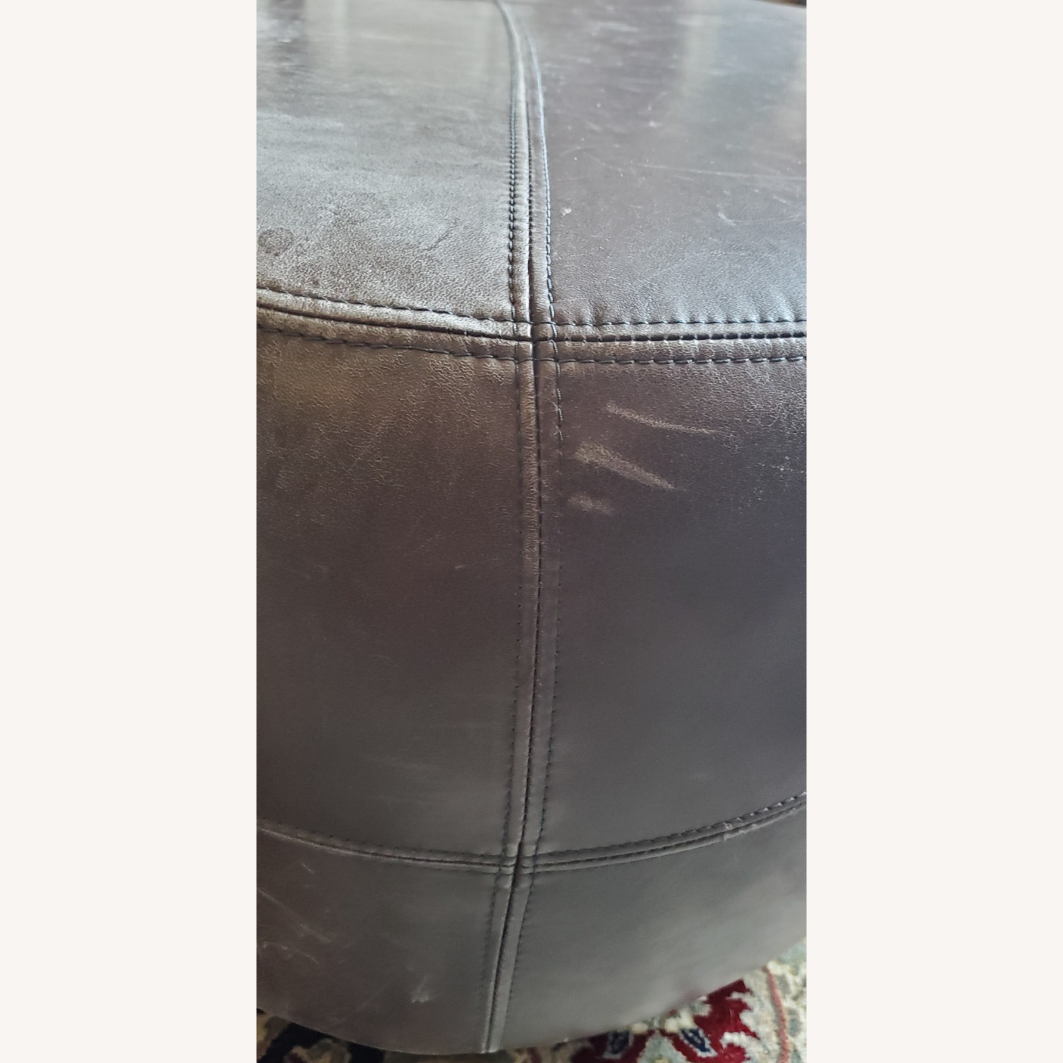 Thomasville 2003 Oval Leather Ottoman  - image-15