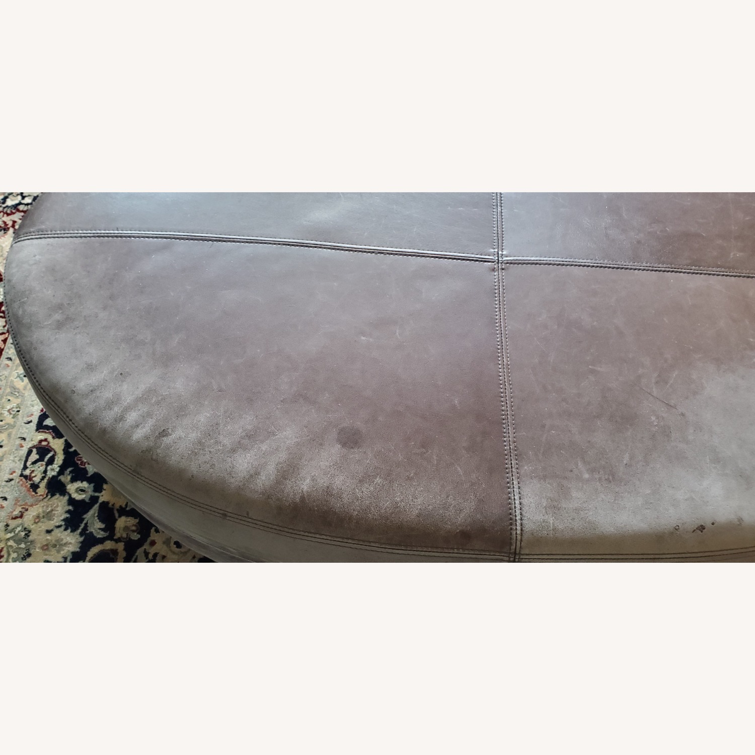 Thomasville 2003 Oval Leather Ottoman  - image-18