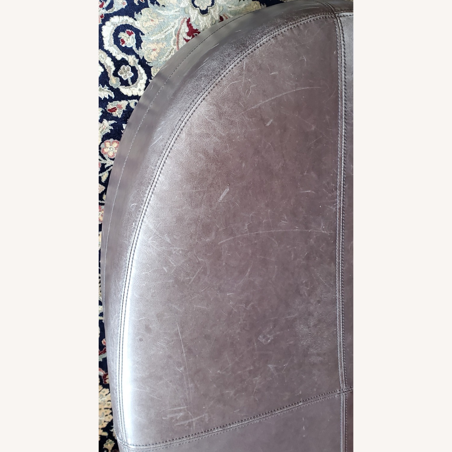 Thomasville 2003 Oval Leather Ottoman  - image-7