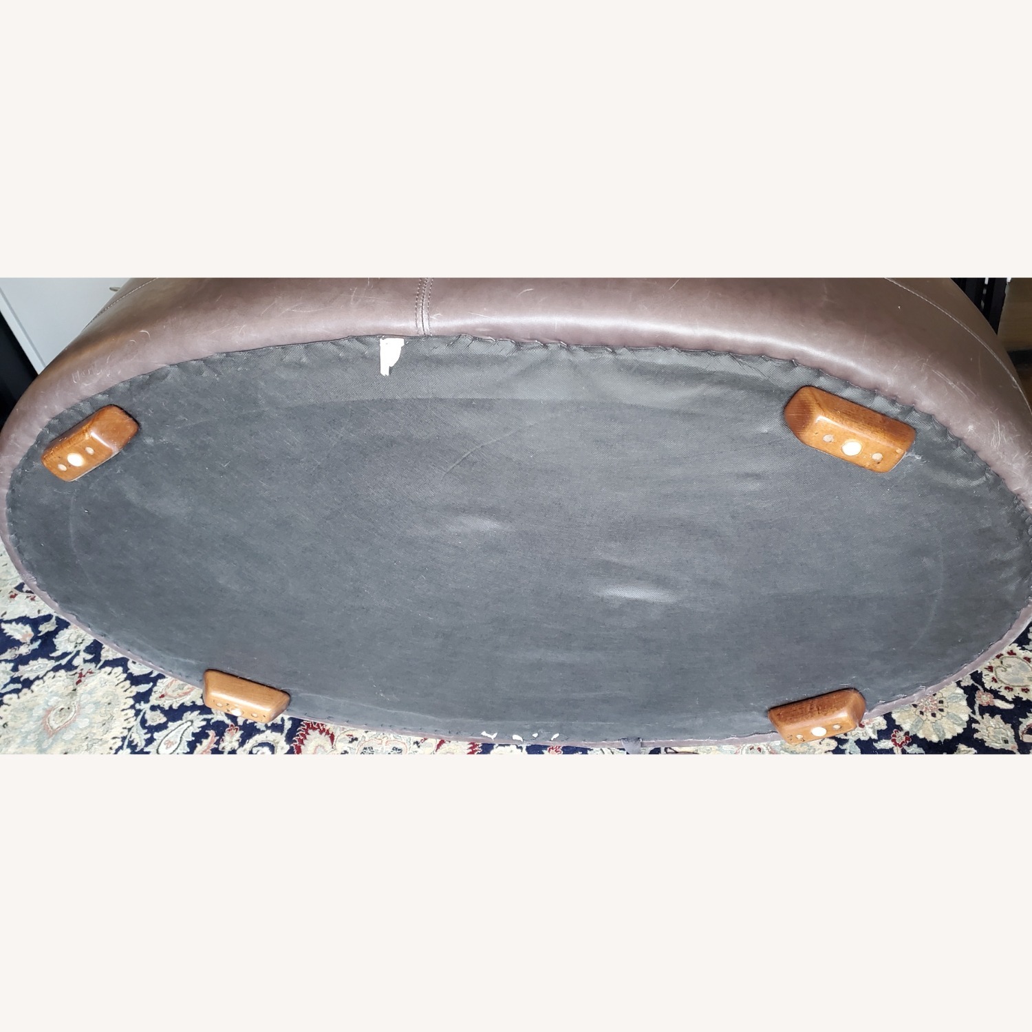 Thomasville 2003 Oval Leather Ottoman  - image-16
