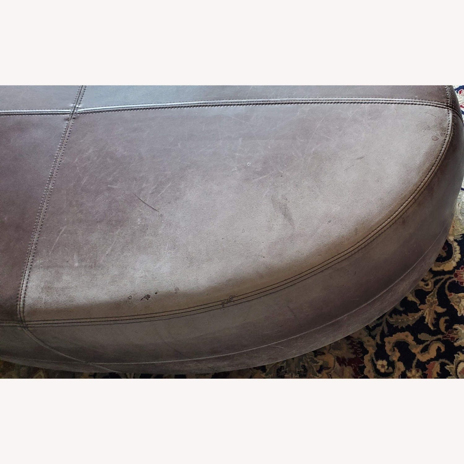 Thomasville 2003 Oval Leather Ottoman  - image-5