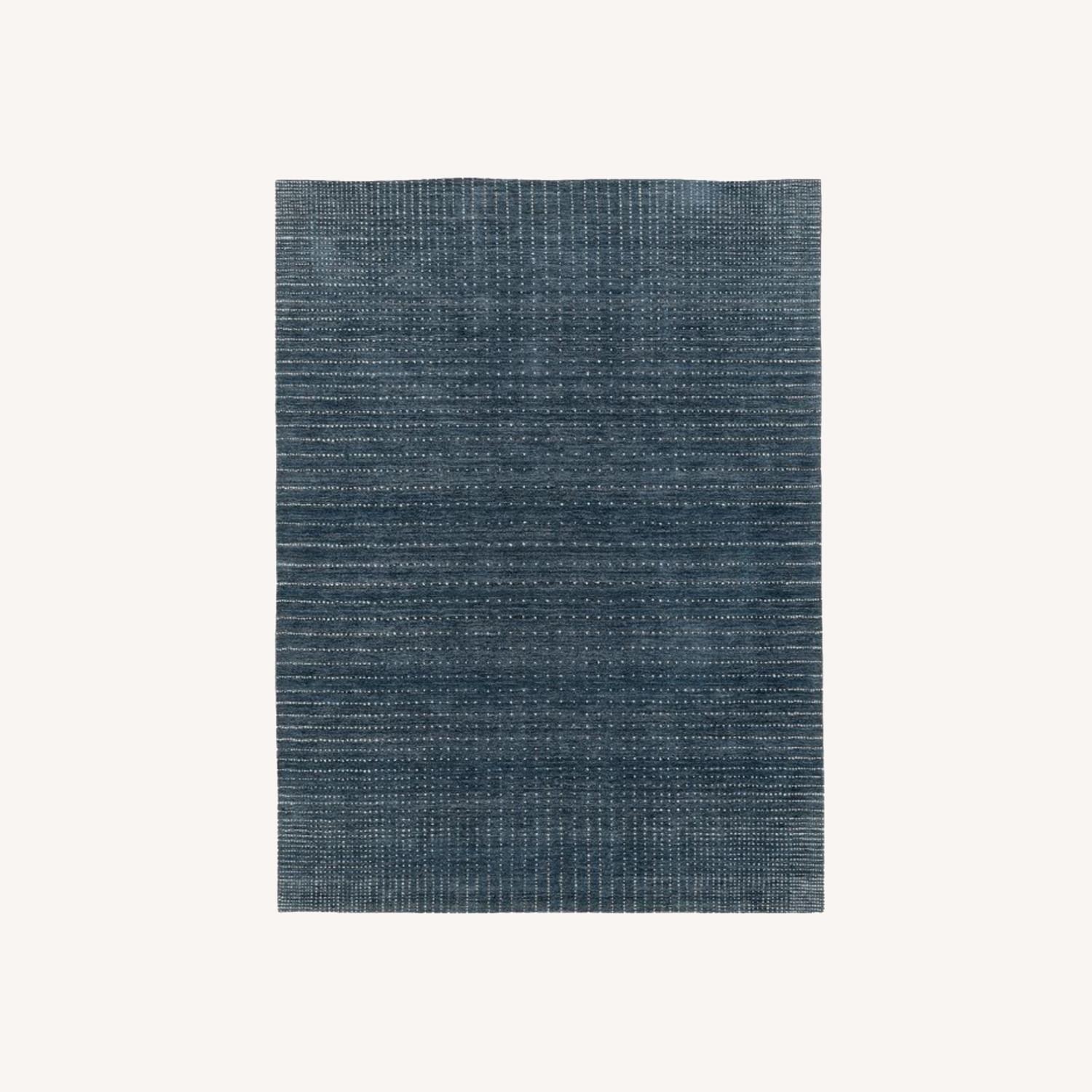 West Elm Graduated Dot Wool Rug (Navy Blue) - image-0