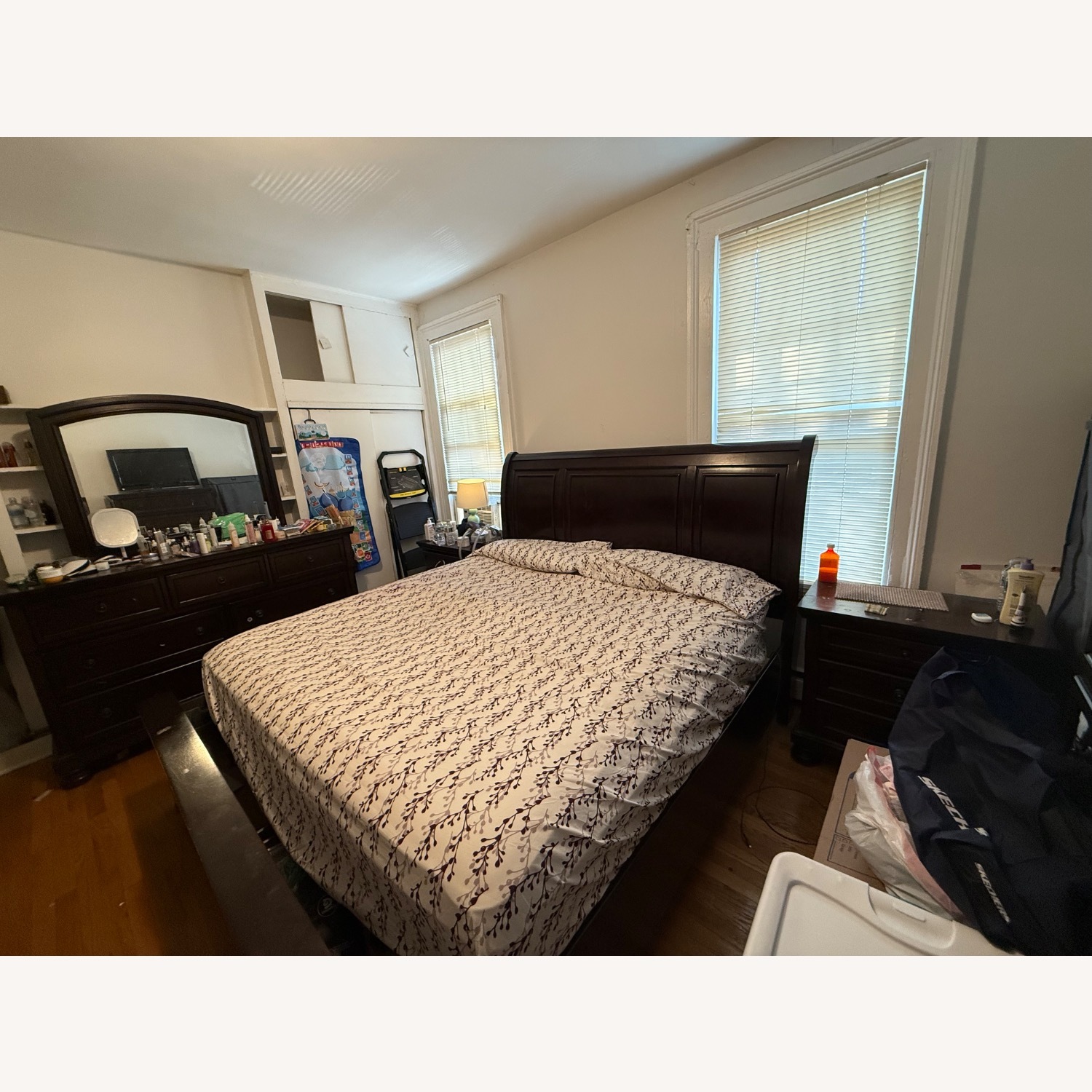 Dark Brown King Bed - image-3