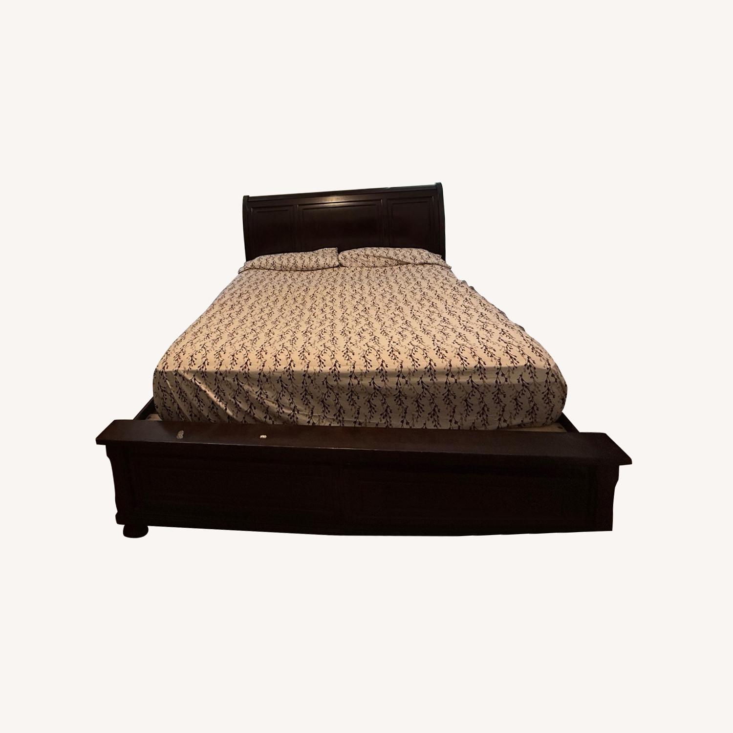 Dark Brown King Bed - image-0