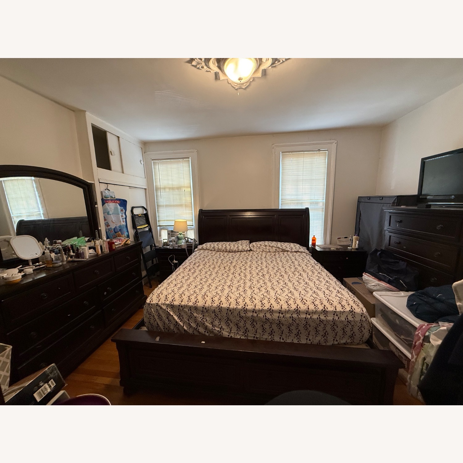 Dark Brown King Bed - image-1