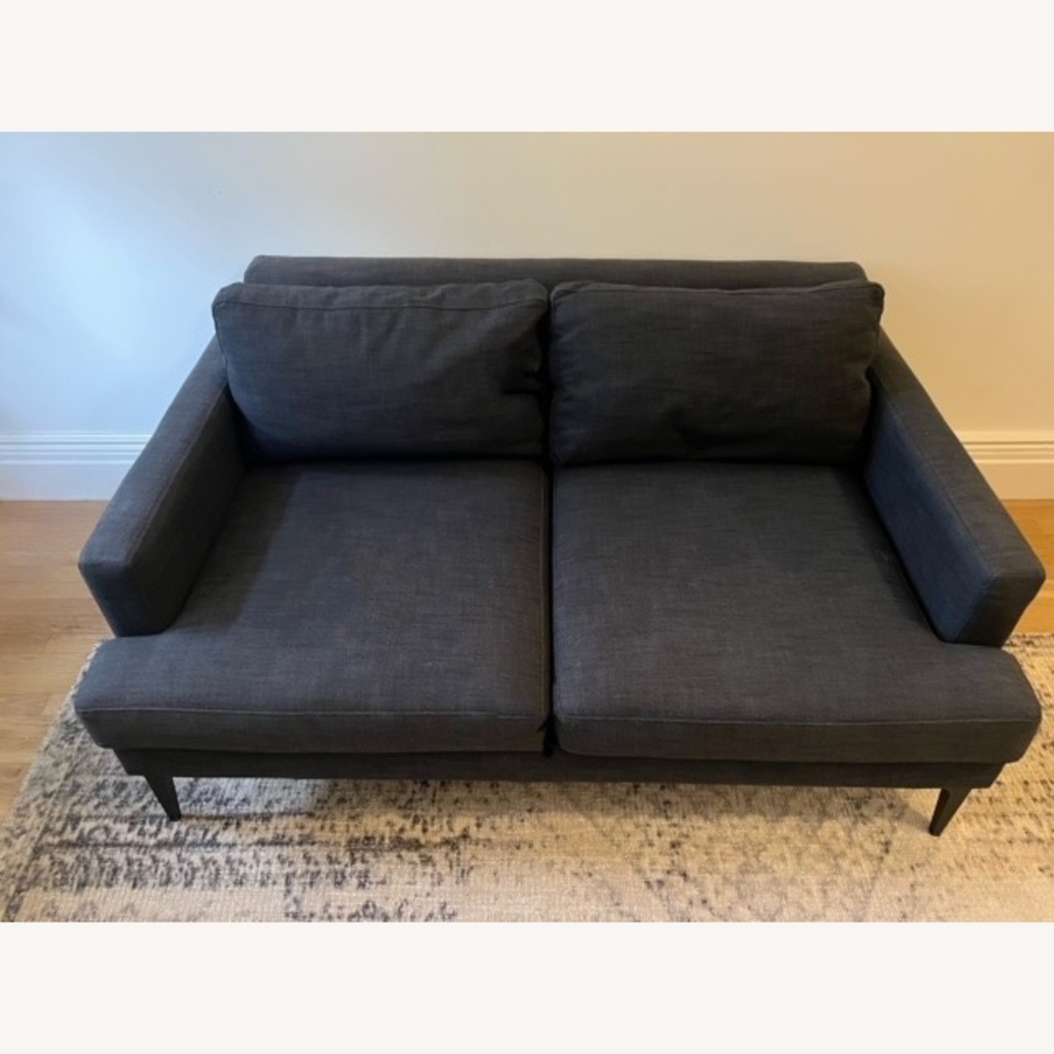 West Elm Andes Loveseat (Linen, Indigo, Dark Pewter) - image-1